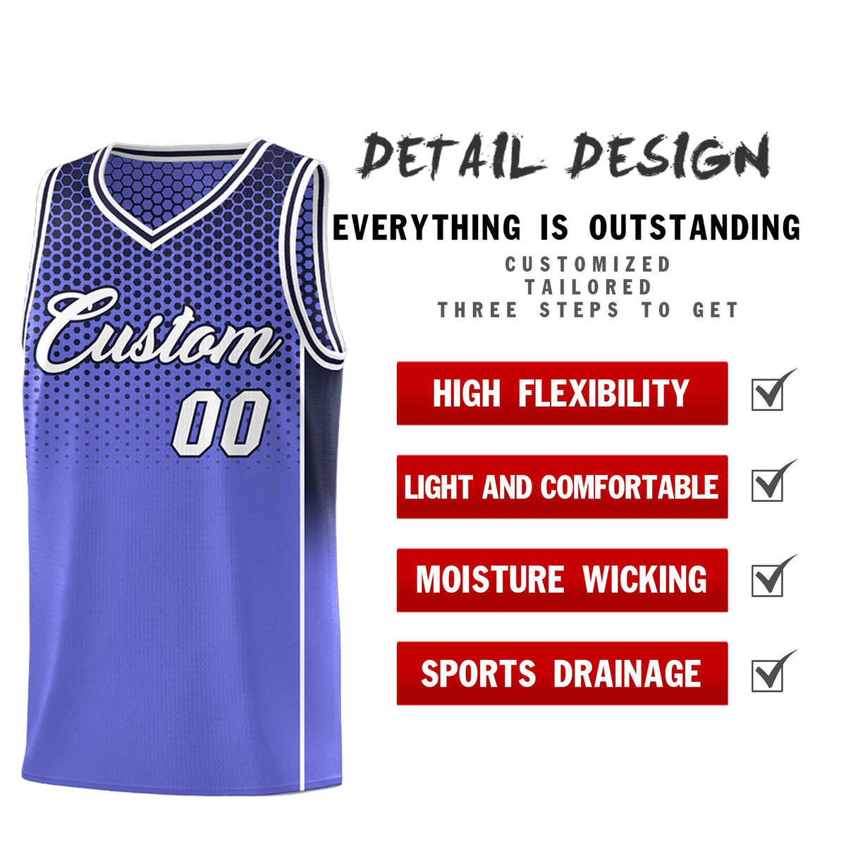 Custom Purple Navy Reversible Side Gradient Sports Uniform Dot Pattern Basketball Jersey Kits