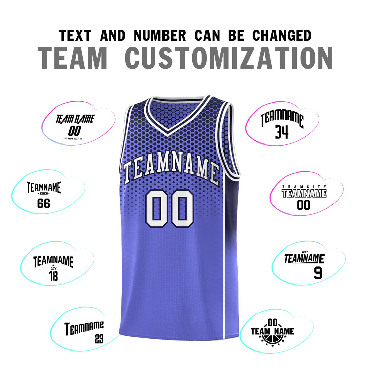 Custom Purple Navy Reversible Side Gradient Sports Uniform Dot Pattern Basketball Jersey Kits
