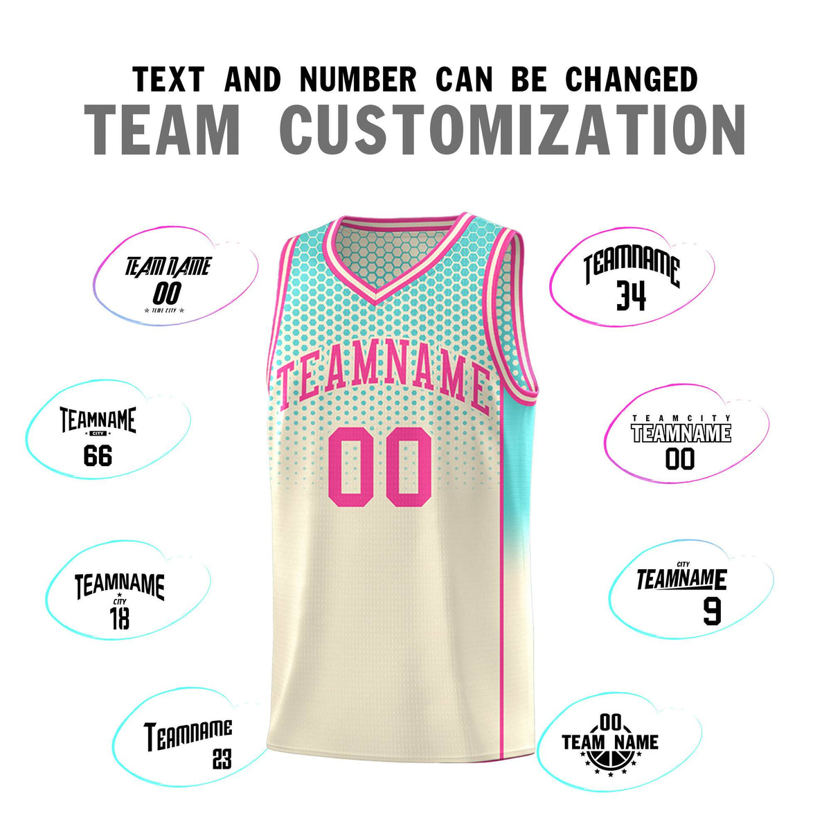 Custom Cream Bright Green Reversible Side Gradient Sports Uniform Dot Pattern Basketball Jersey Kits