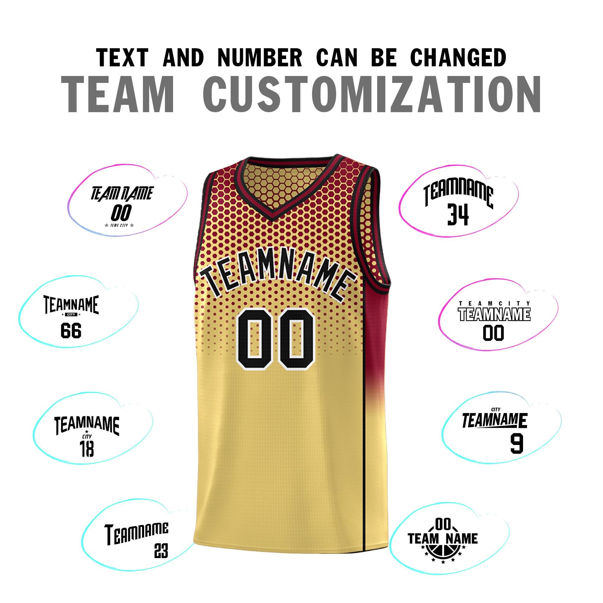 Custom Khaki Crimson Reversible Side Gradient Sports Uniform Dot Pattern Basketball Jersey Kits