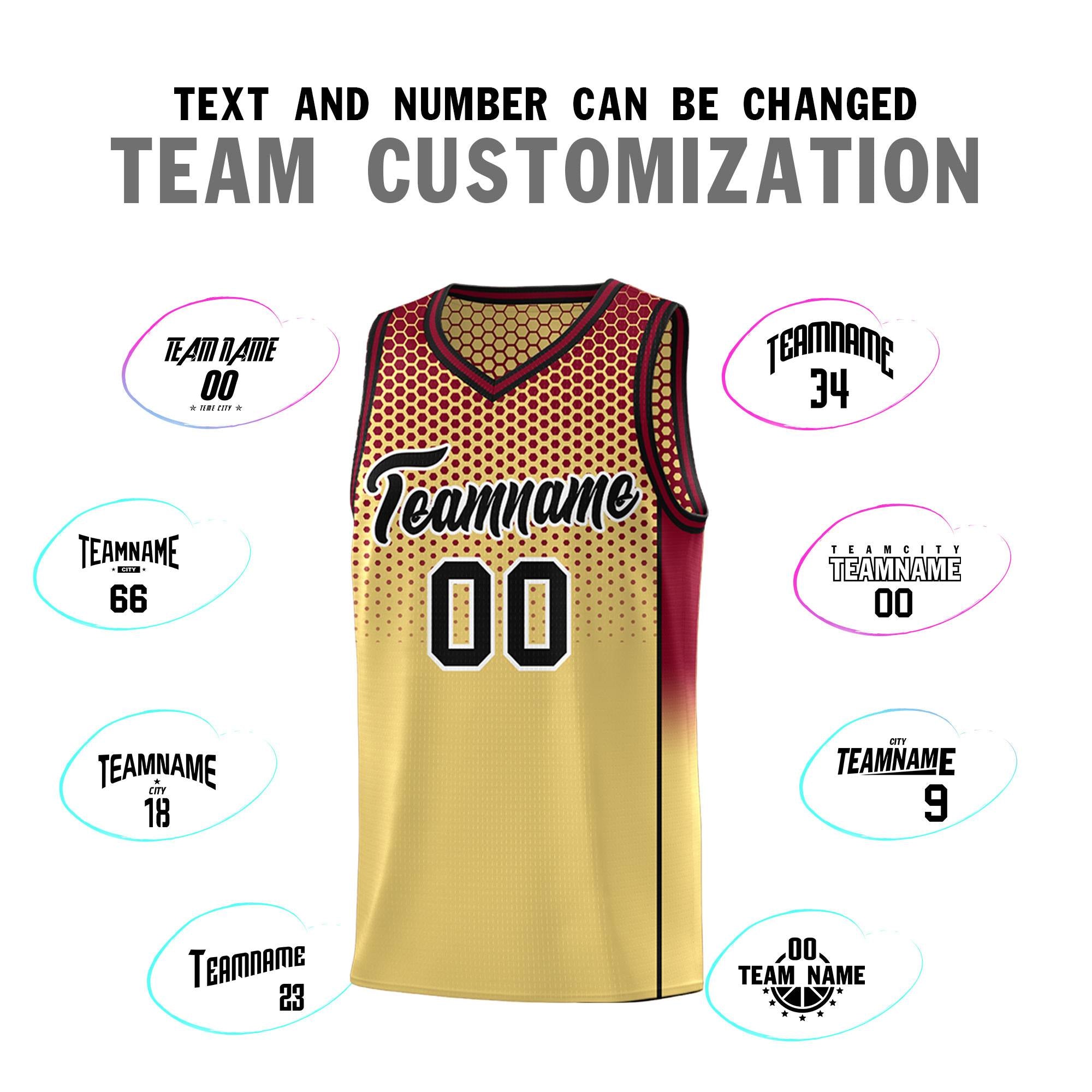 Custom Khaki Crimson Reversible Side Gradient Sports Uniform Dot Pattern Basketball Jersey Kits