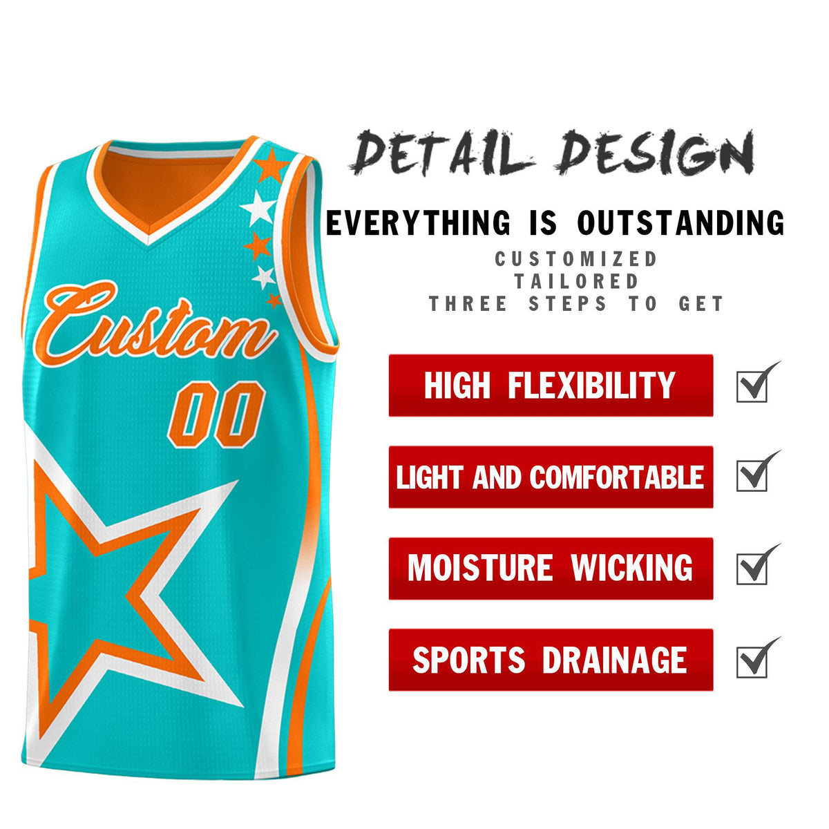 Custom Orange Bright Green Reversible Color Block Start Pattern Sports Uniform Basketball Jersey Kits