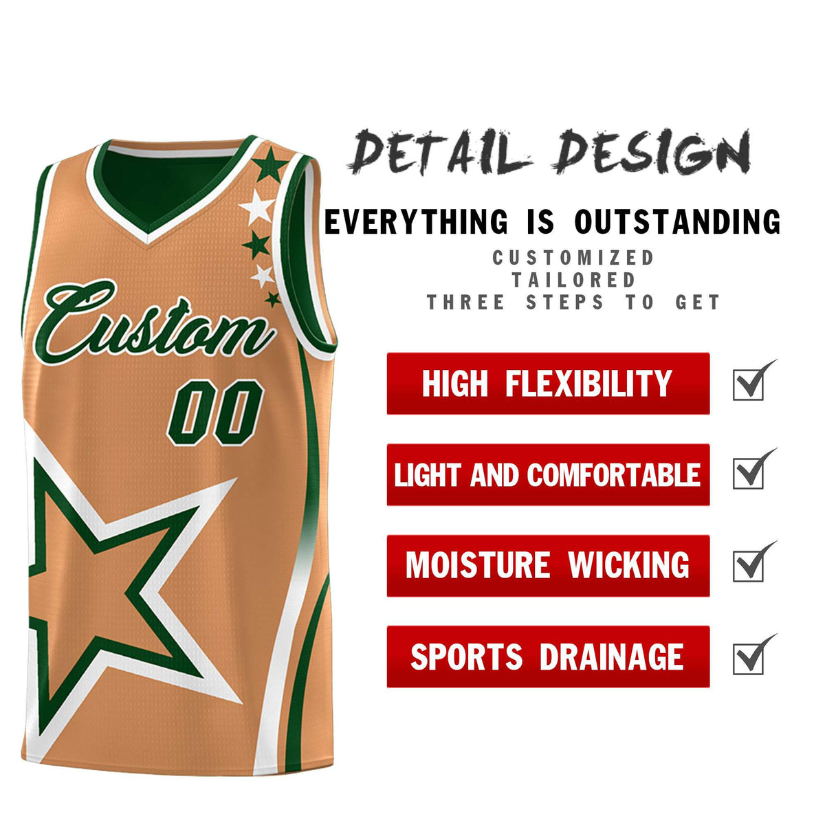 Custom Midnight Green Desert Yellow Reversible Color Block Start Pattern Sports Uniform Basketball Jersey Kits