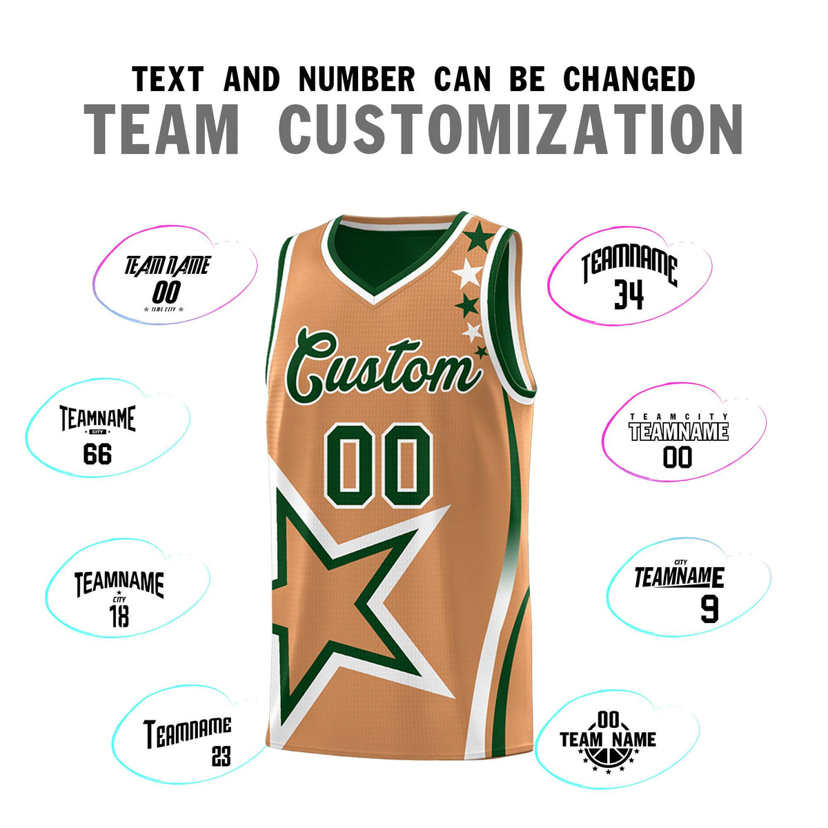 Custom Midnight Green Desert Yellow Reversible Color Block Start Pattern Sports Uniform Basketball Jersey Kits