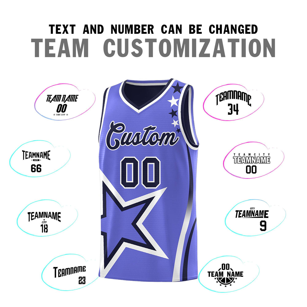 Custom Royal Purple Reversible Color Block Start Pattern Sports Uniform Basketball Jersey Kits