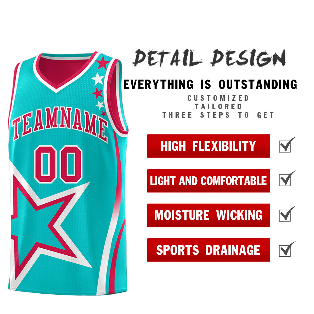 Custom Red Bright Green Reversible Color Block Start Pattern Sports Uniform Basketball Jersey Kits
