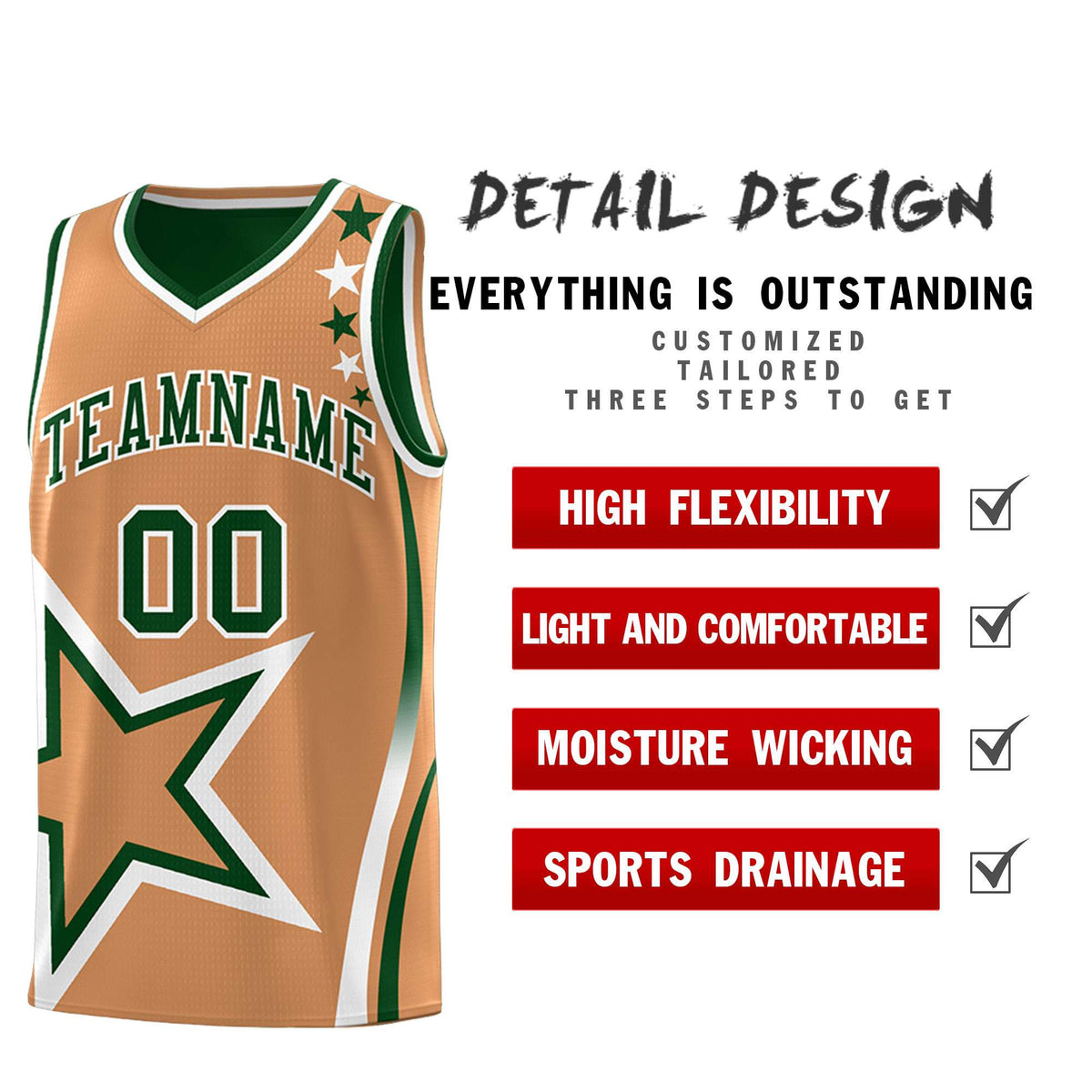 Custom Midnight Green Desert Yellow Reversible Color Block Start Pattern Sports Uniform Basketball Jersey Kits