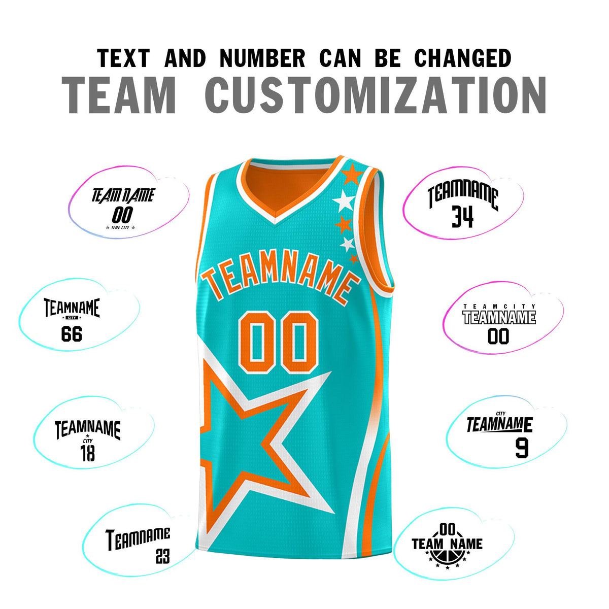 Custom Orange Bright Green Reversible Color Block Start Pattern Sports Uniform Basketball Jersey Kits