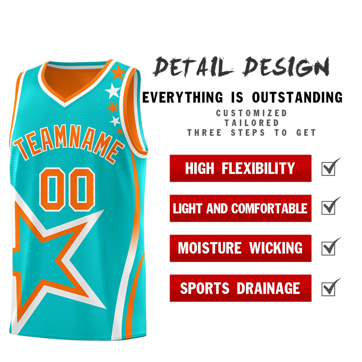 Custom Orange Bright Green Reversible Color Block Start Pattern Sports Uniform Basketball Jersey Kits