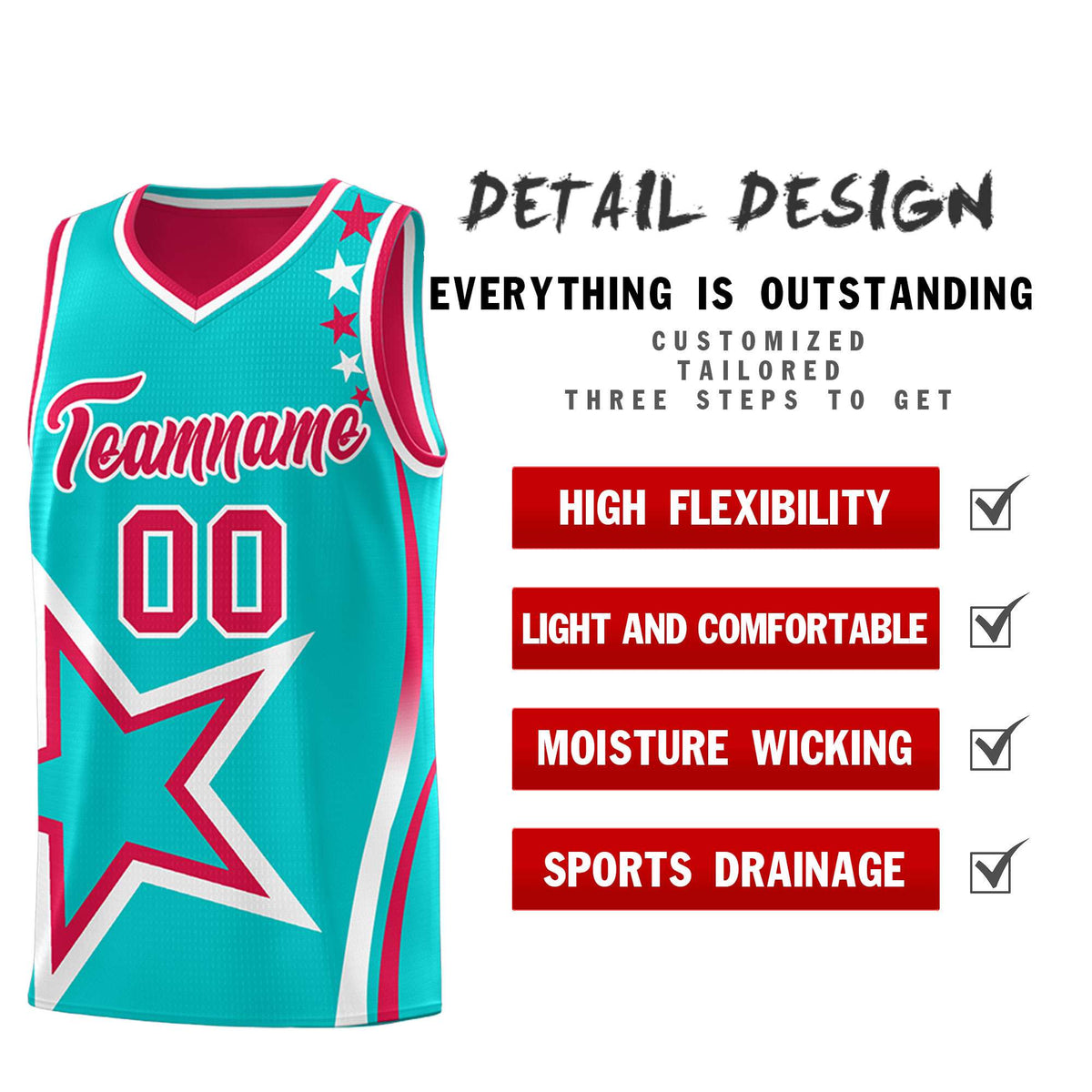 Custom Red Bright Green Reversible Color Block Start Pattern Sports Uniform Basketball Jersey Kits