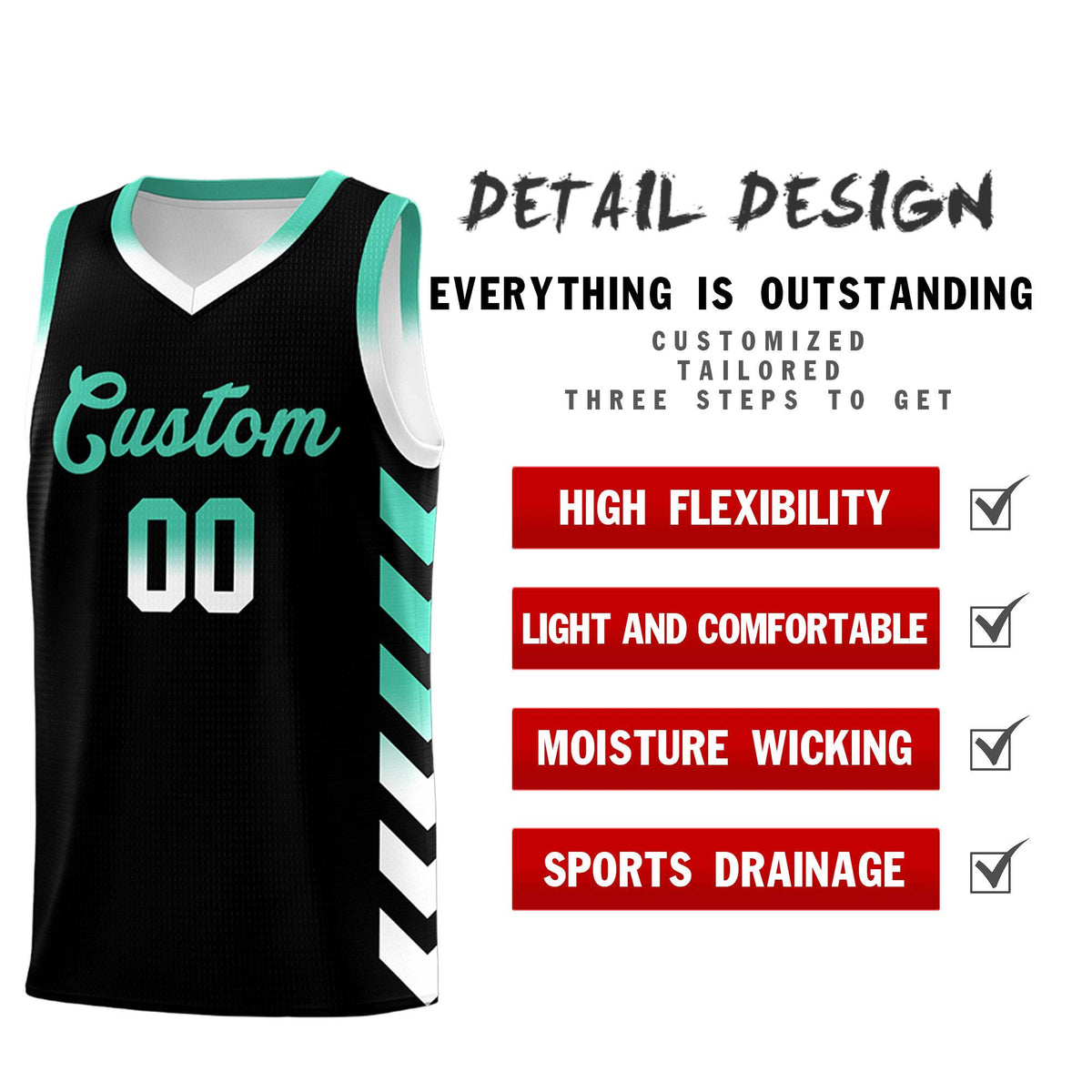 Custom White Black Reversible Basketball Jersey Kits - Side Arrow Black Bright Green Gradient