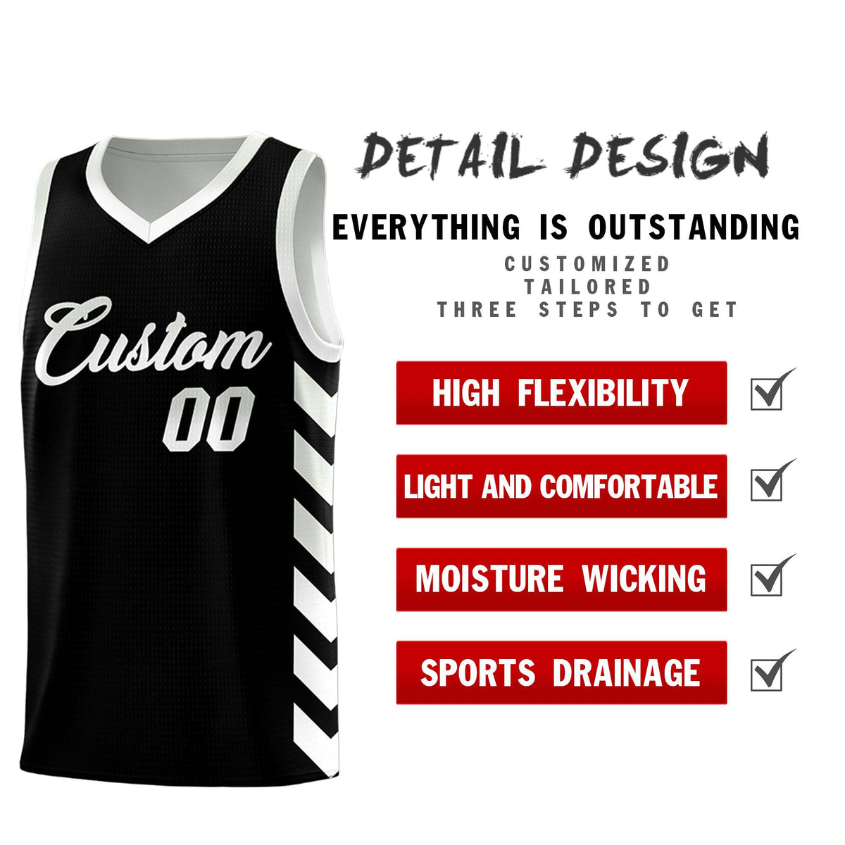 Custom White Black Reversible Basketball Jersey Kits - Side Arrow Black Gray Gradient