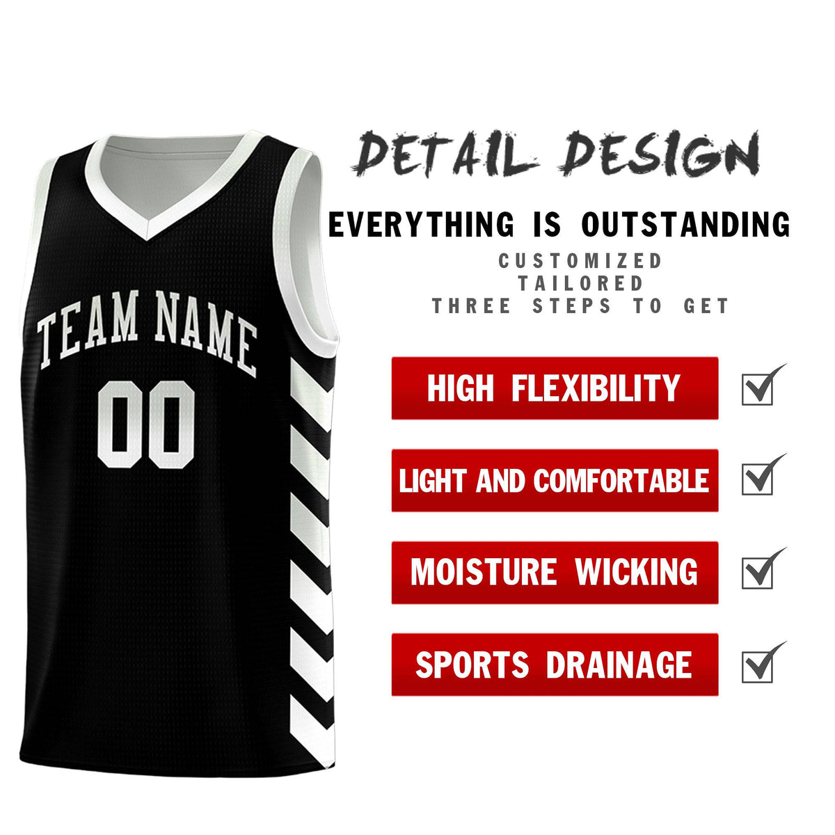 Custom White Black Reversible Basketball Jersey Kits - Side Arrow Black Gray Gradient