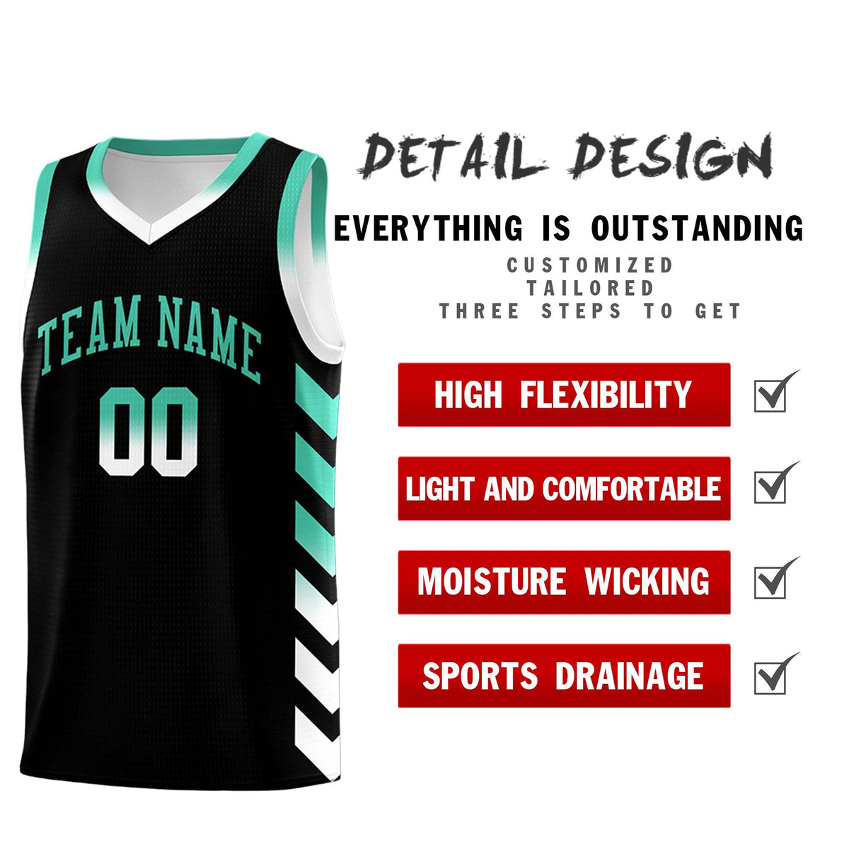 Custom White Black Reversible Basketball Jersey Kits - Side Arrow Black Bright Green Gradient