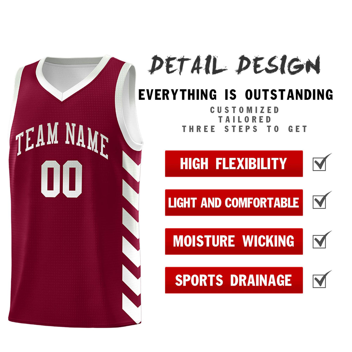 Custom White Crimson Reversible Basketball Jersey Kits - Side Arrow Crimson Gray Gradient