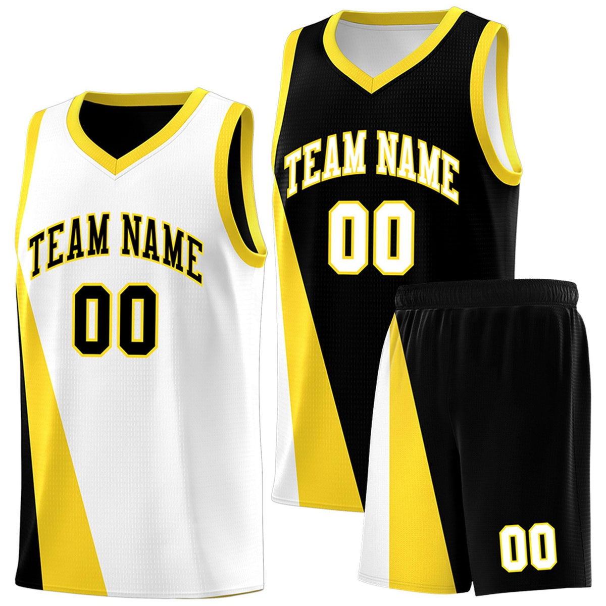 Custom White Black Slanting Two Lines Color Block Sports Uniform Basketball Jersey