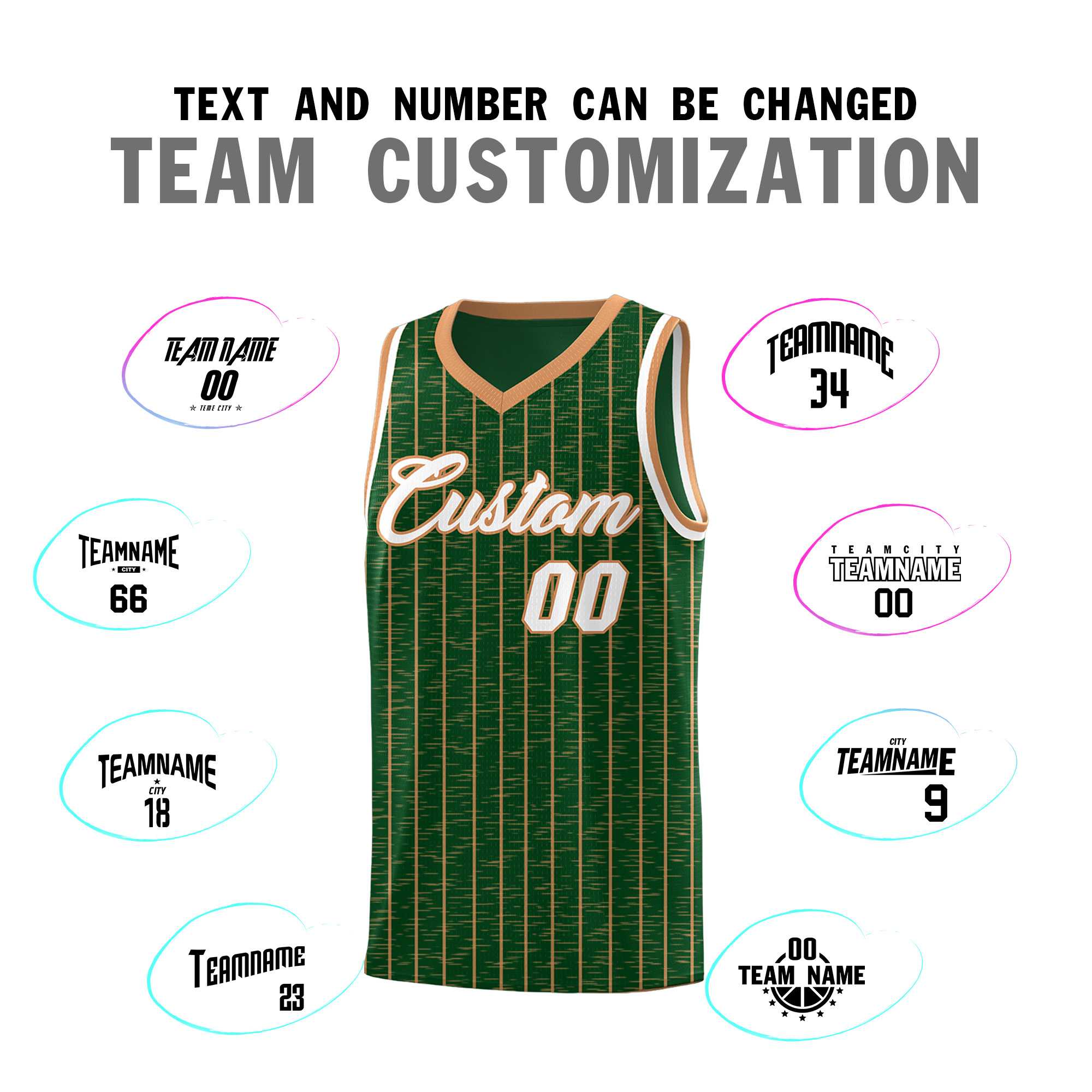 Custom Green Custom Gray Pinstripe Retro Sets Uniform Basketball Jersey