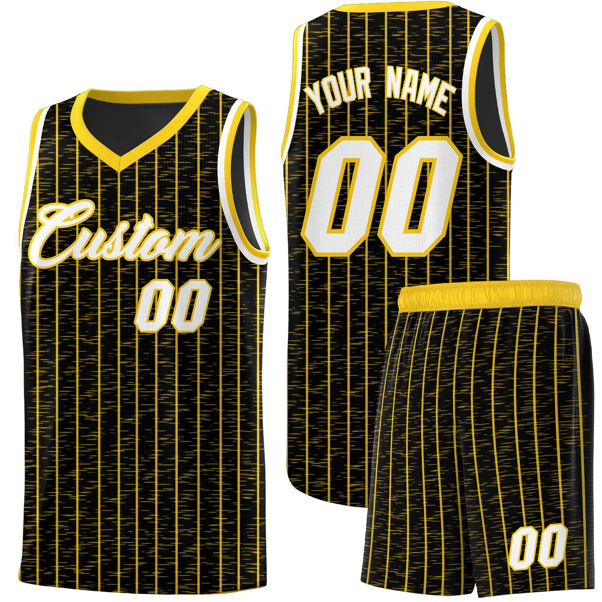 Custom Black Custom Gray Pinstripe Retro Sets Uniform Basketball Jersey