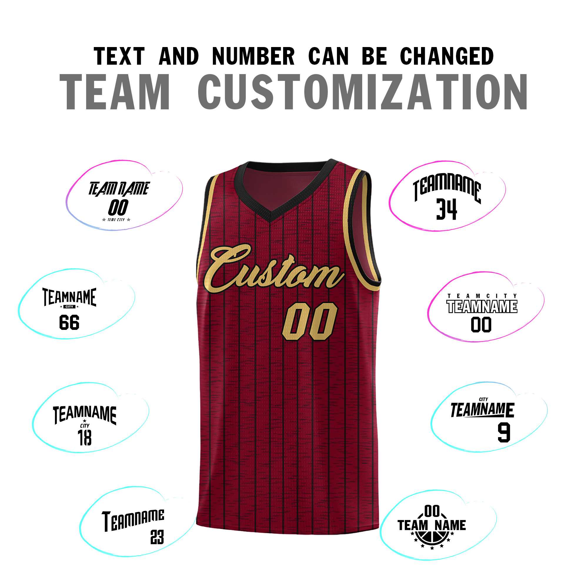 Custom Crimson Custom Gray Pinstripe Retro Sets Uniform Basketball Jersey