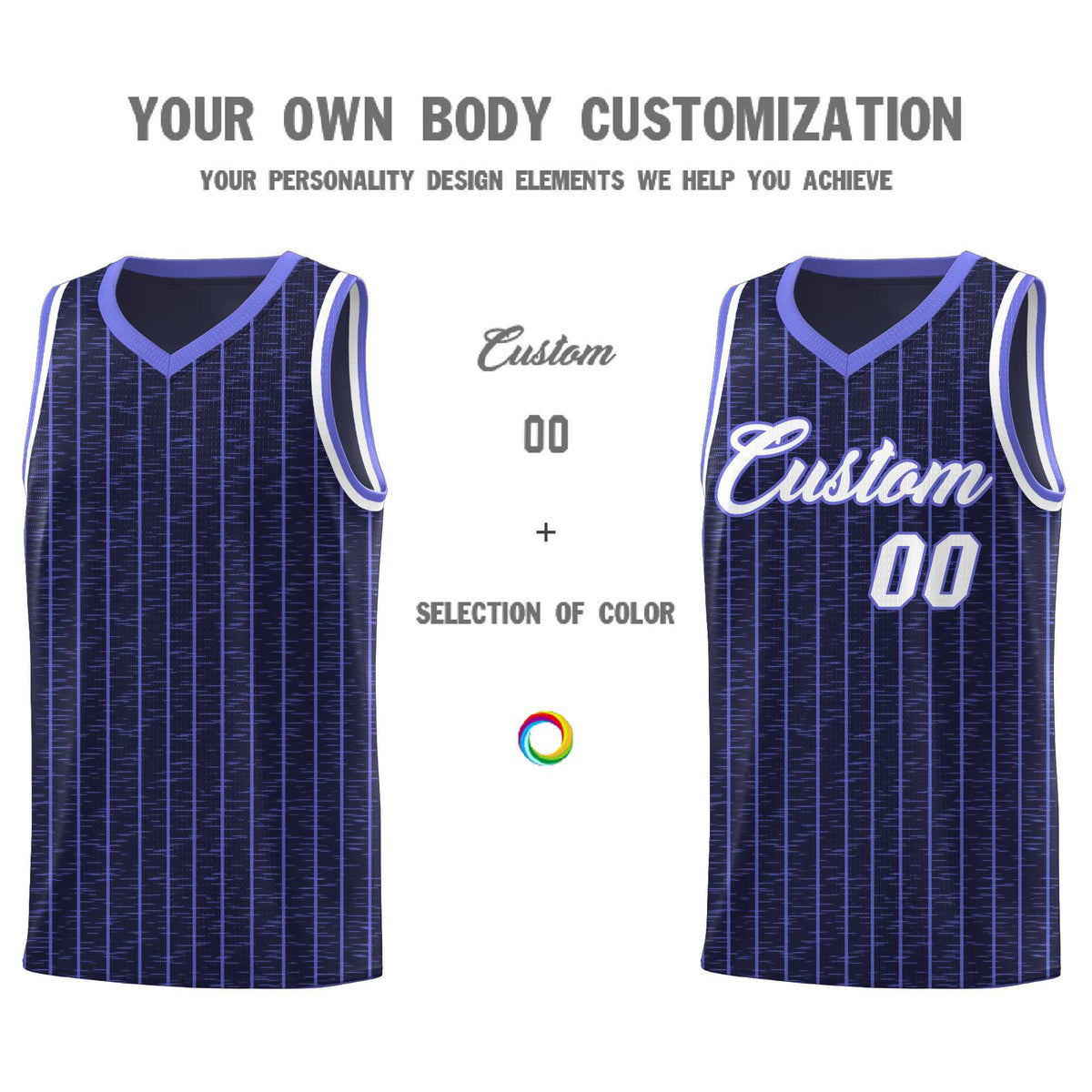 Custom Navy Custom Gray Pinstripe Retro Sets Uniform Basketball Jersey