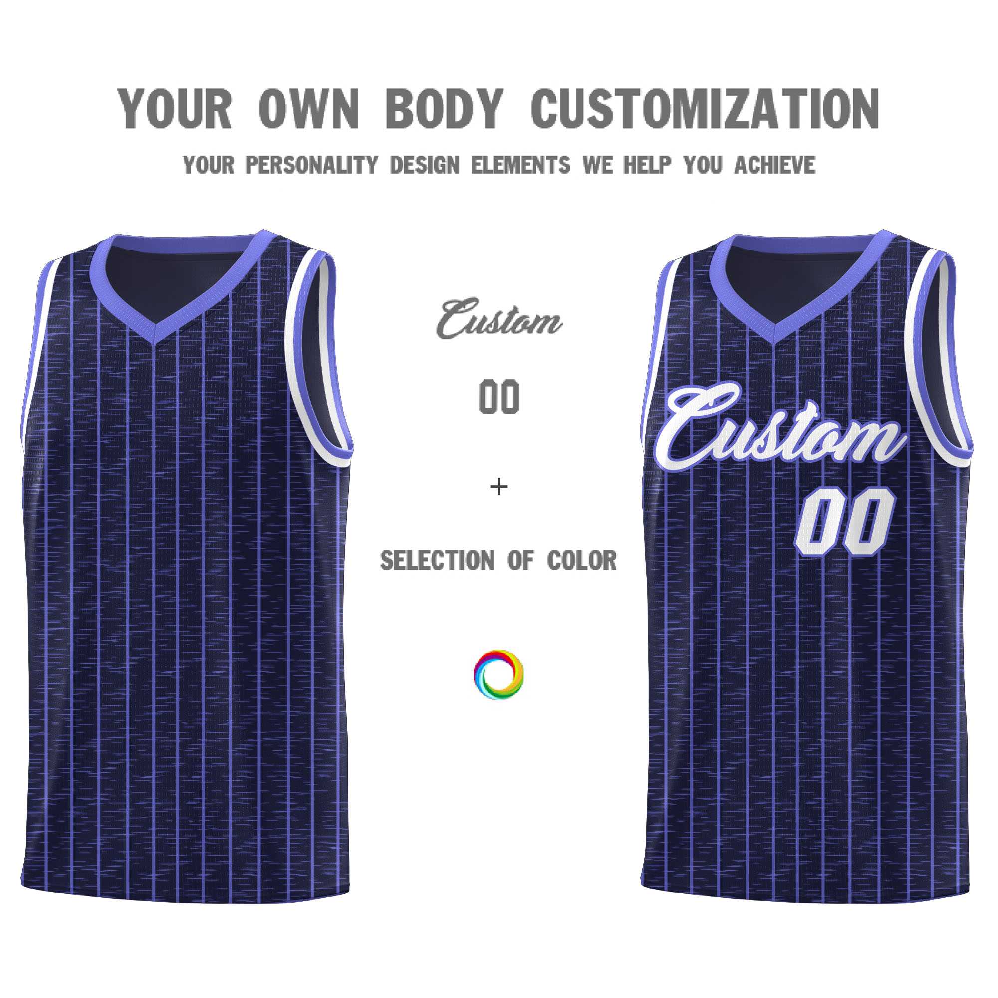 Custom Navy Custom Gray Pinstripe Retro Sets Uniform Basketball Jersey