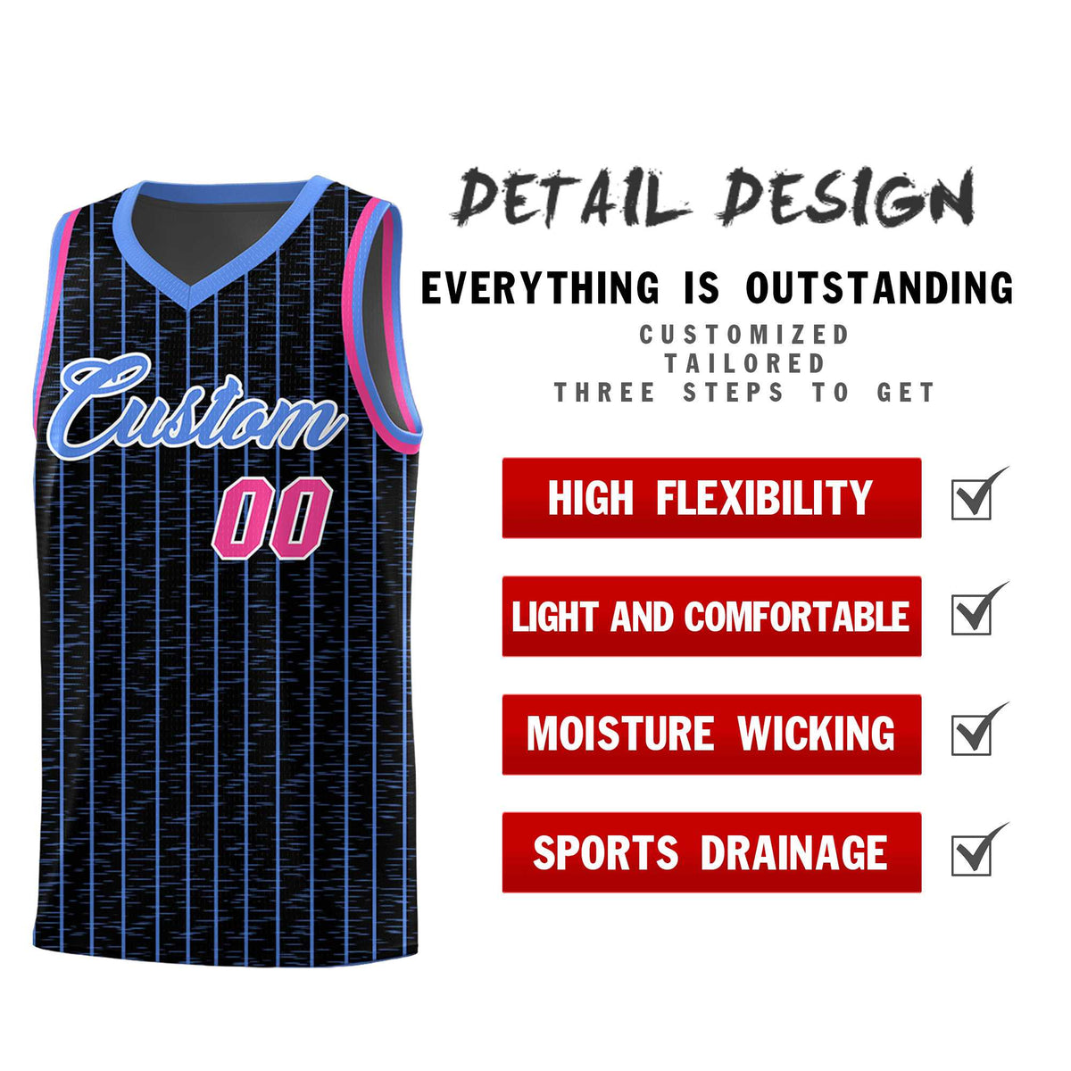 Custom Black Custom Gray Pinstripe Retro Sets Uniform Basketball Jersey