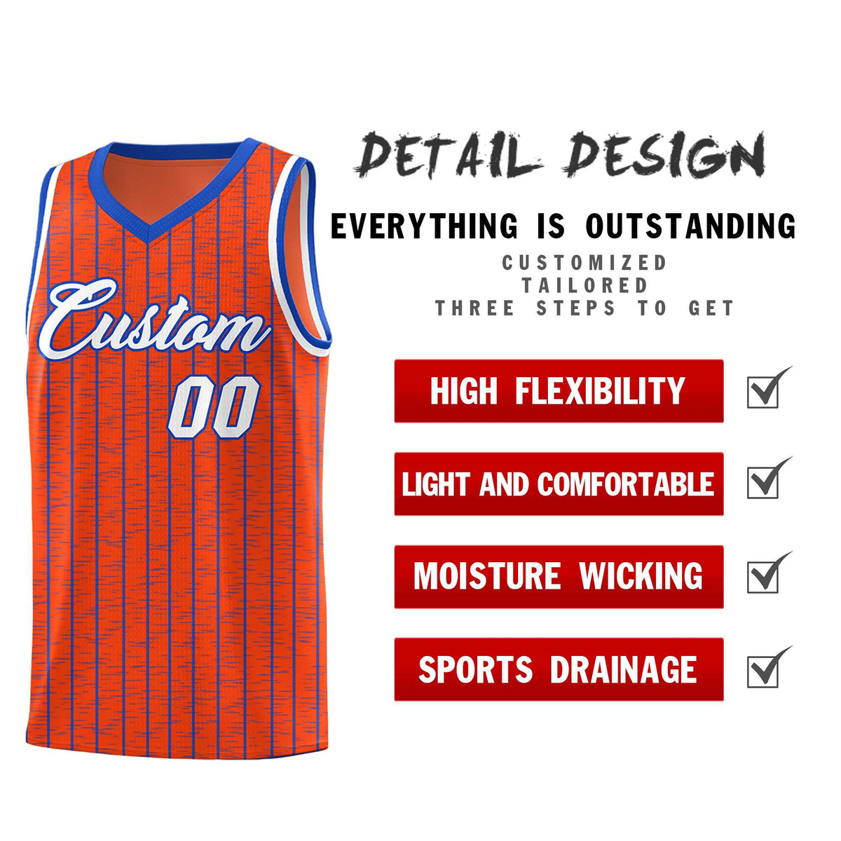 Custom Orange Custom Gray Pinstripe Retro Sets Uniform Basketball Jersey