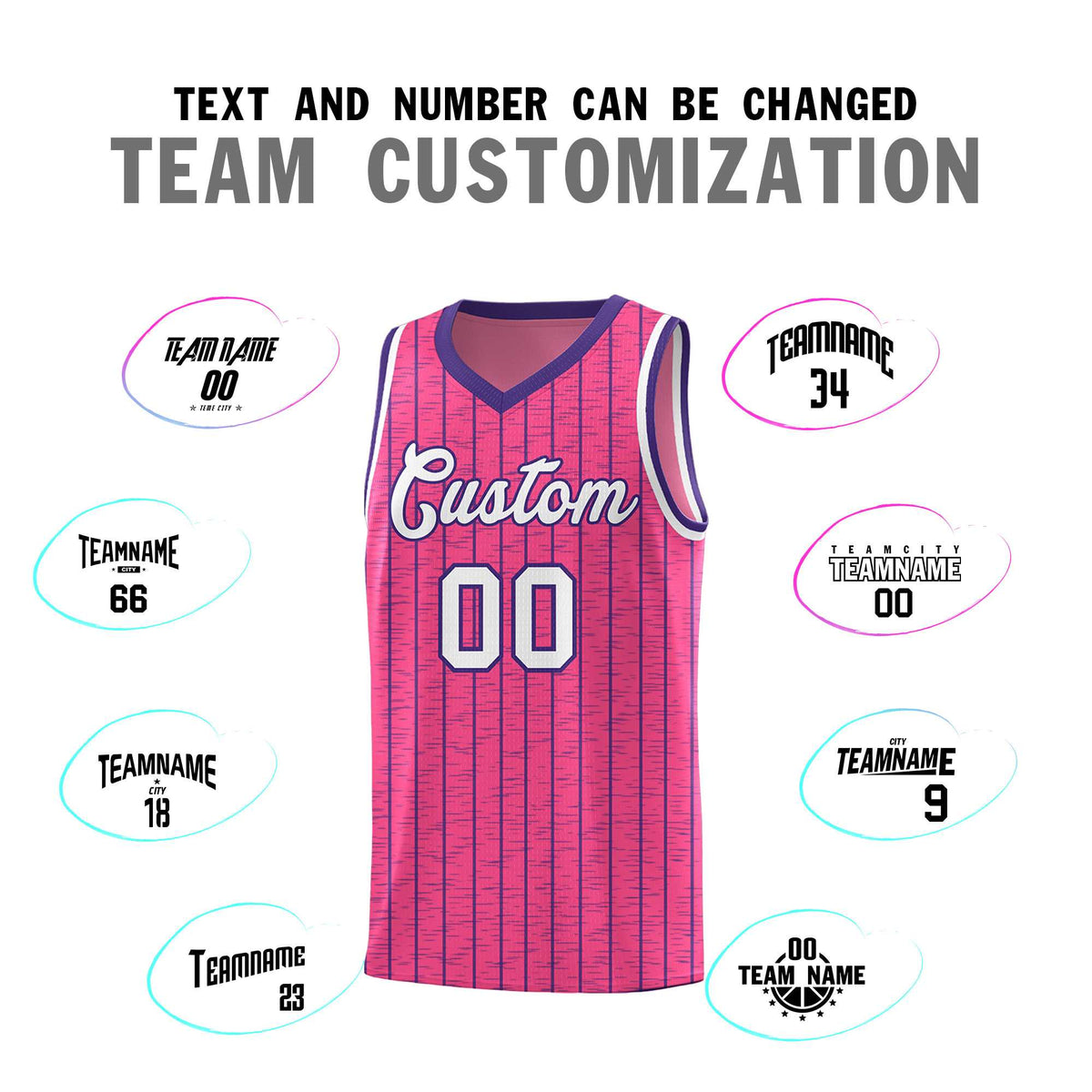 Custom Pink Custom Gray Pinstripe Retro Sets Uniform Basketball Jersey
