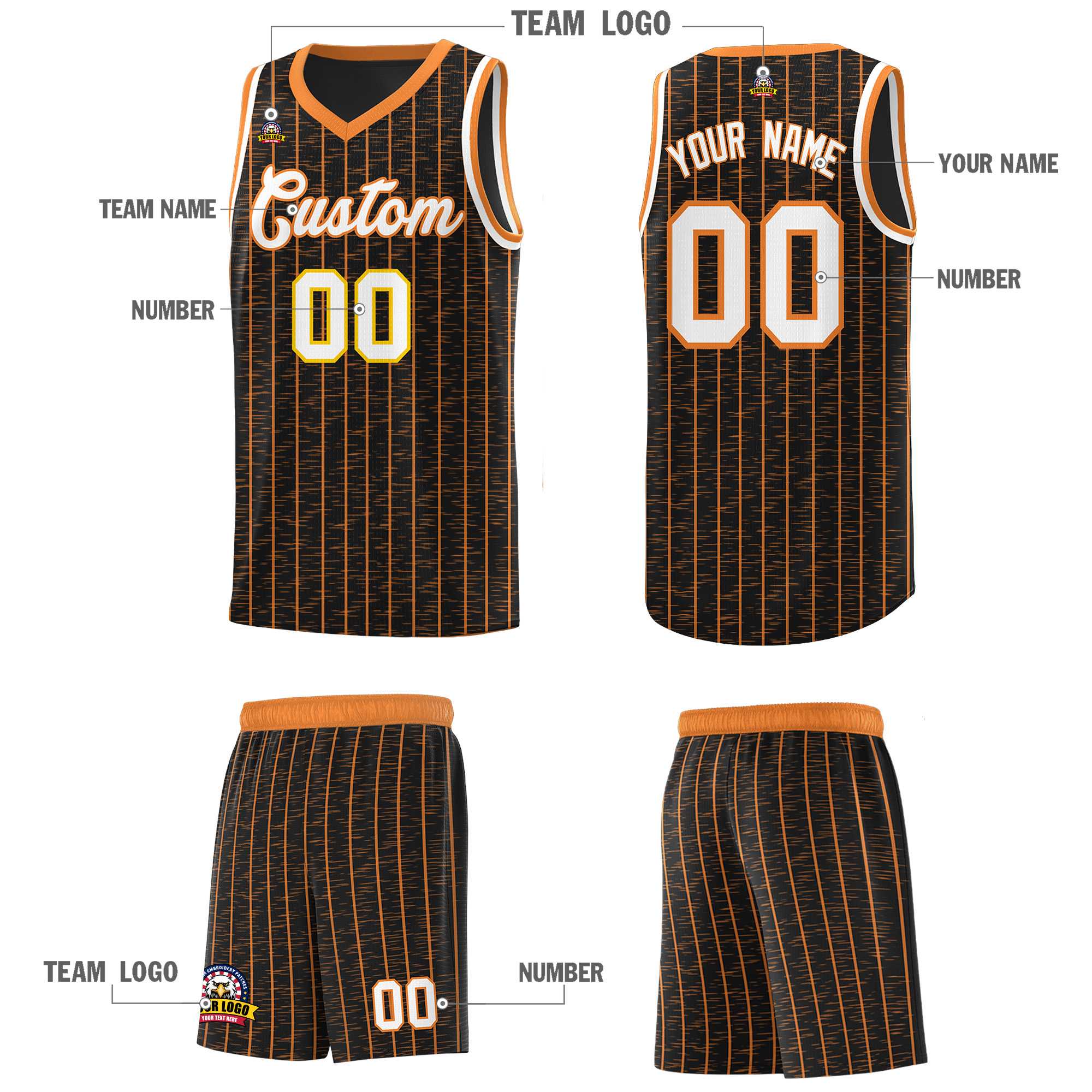 Custom Black Custom Gray Pinstripe Retro Sets Uniform Basketball Jersey