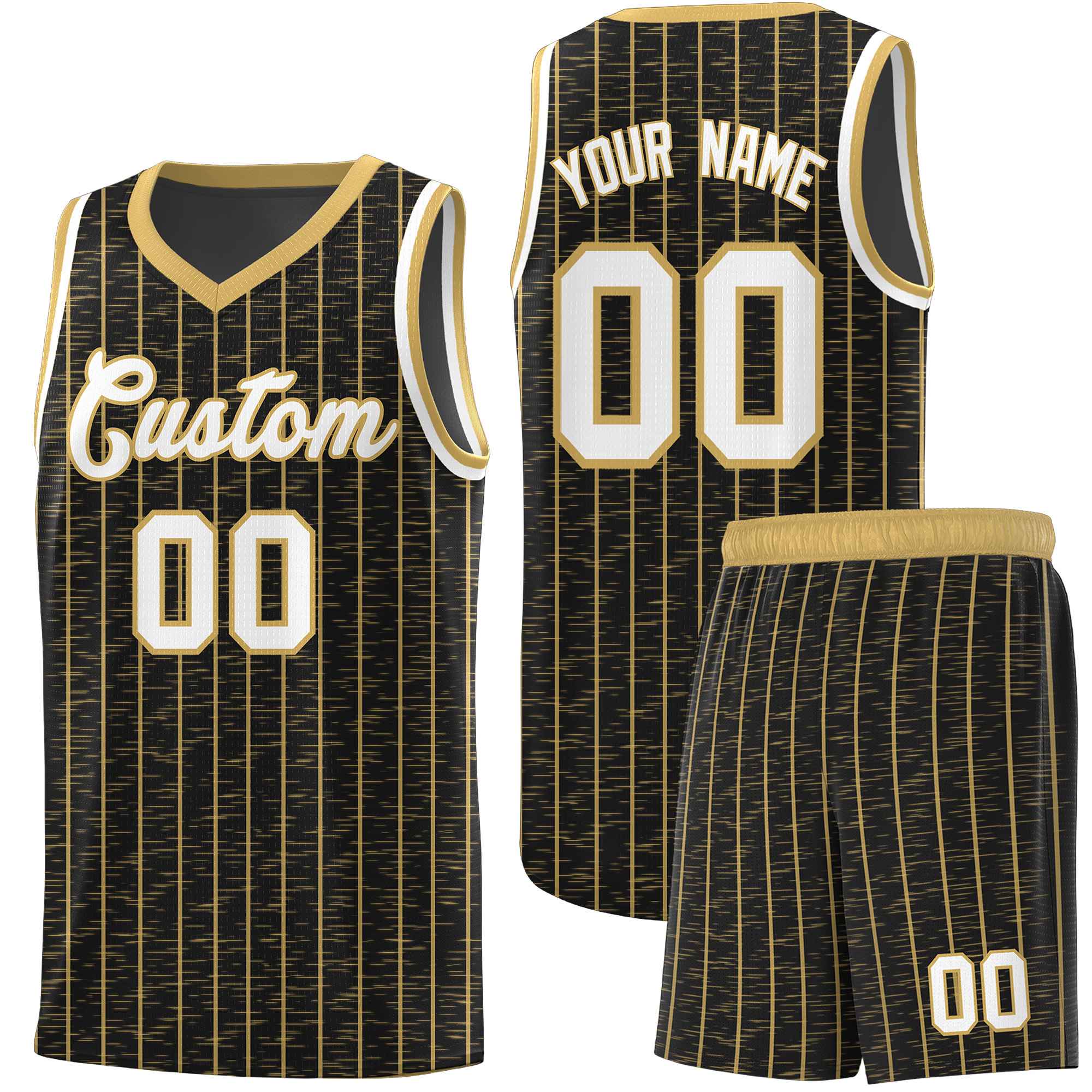 Custom Black Custom Gray Pinstripe Retro Sets Uniform Basketball Jersey