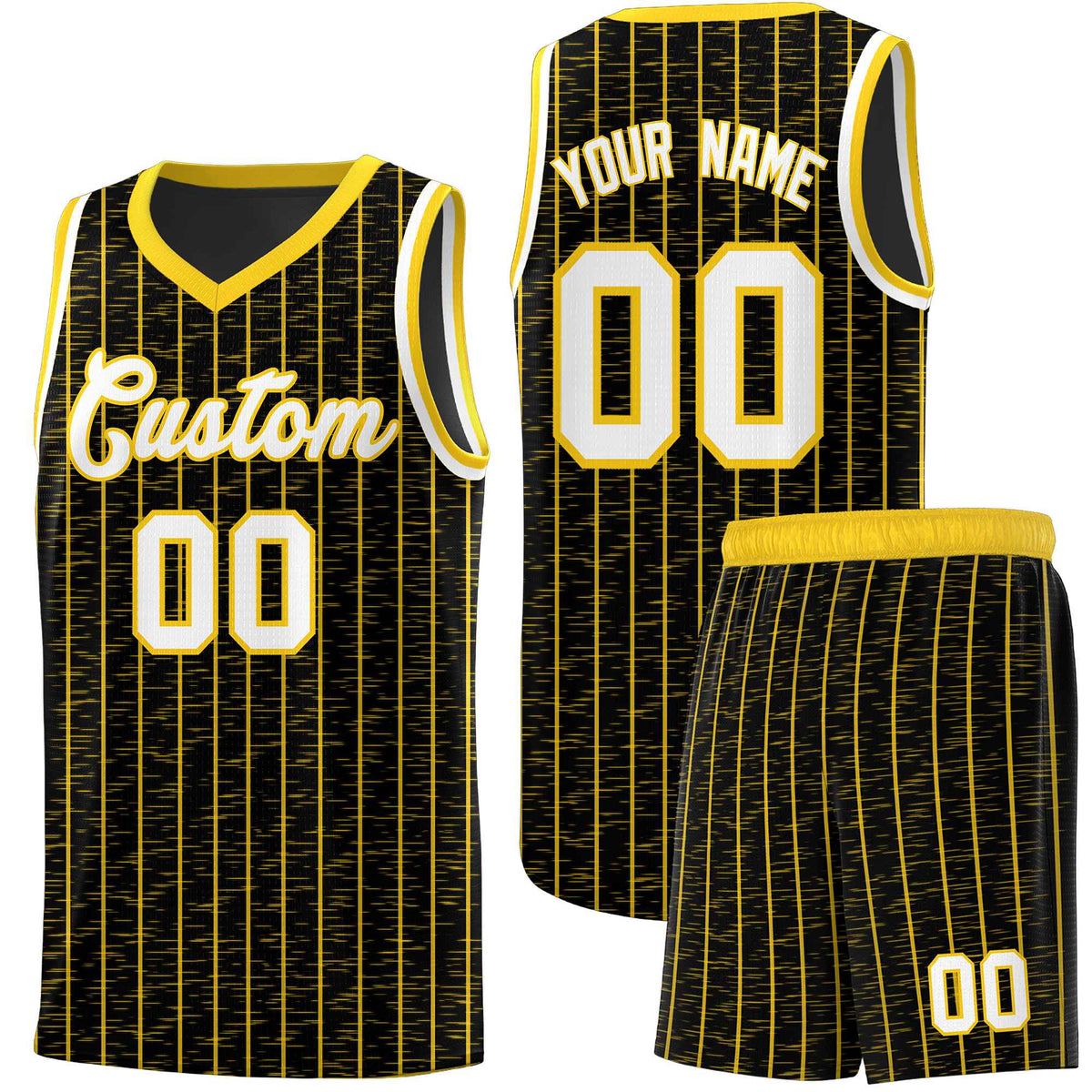 Custom Black Custom Gray Pinstripe Retro Sets Uniform Basketball Jersey