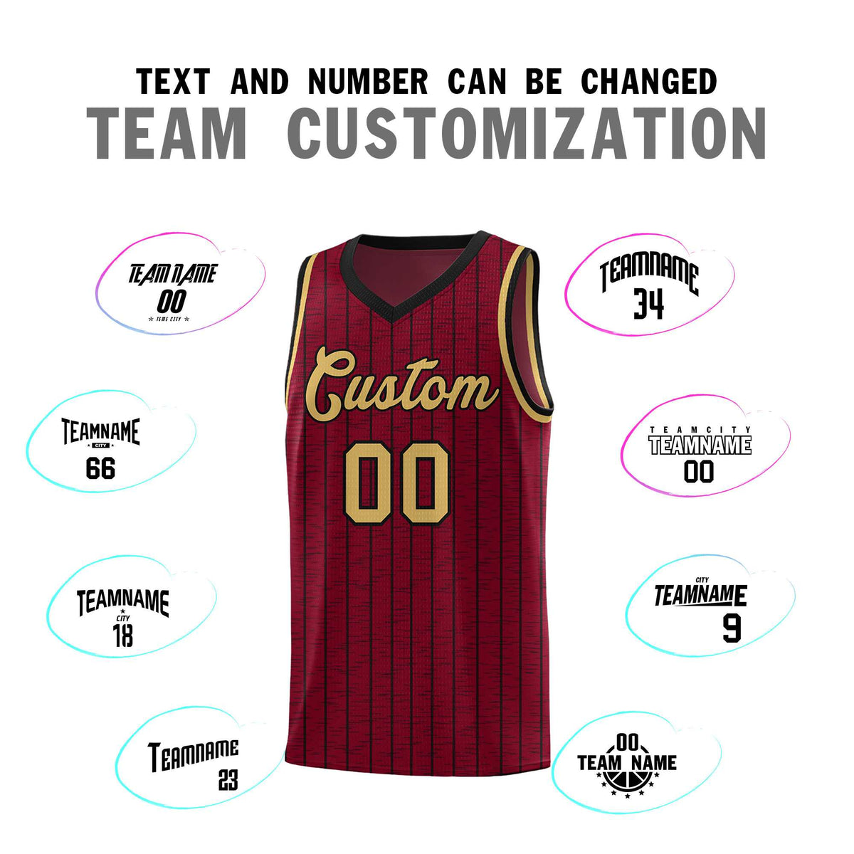 Custom Crimson Custom Gray Pinstripe Retro Sets Uniform Basketball Jersey