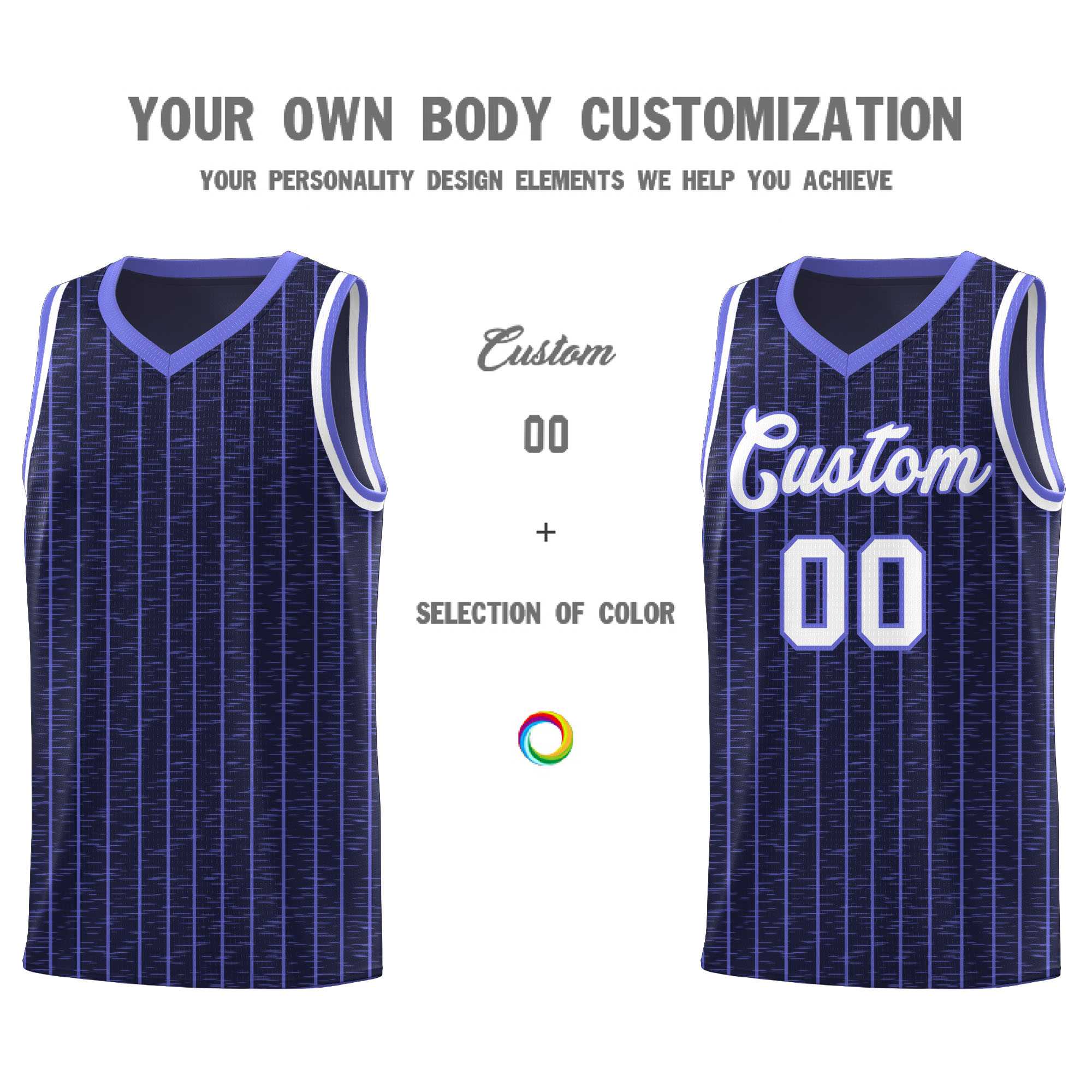 Custom Navy Custom Gray Pinstripe Retro Sets Uniform Basketball Jersey
