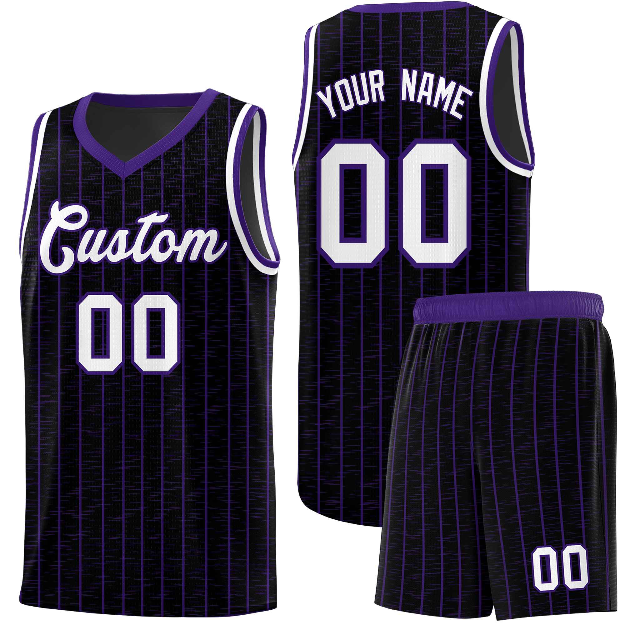 Custom Black Custom Gray Pinstripe Retro Sets Uniform Basketball Jersey