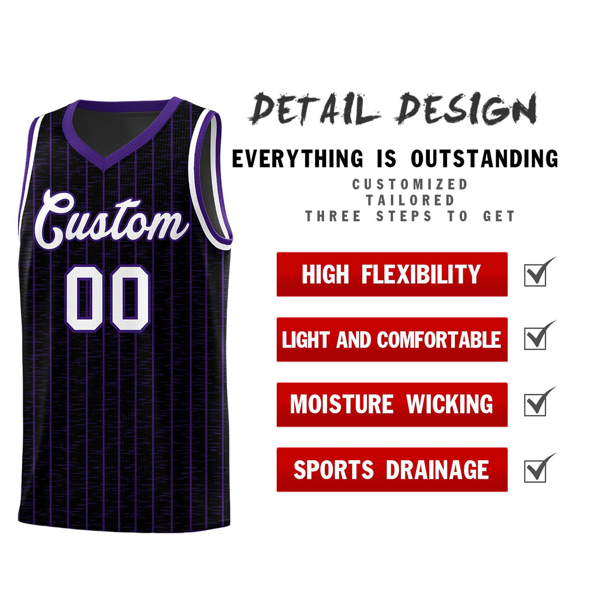 Custom Black Custom Gray Pinstripe Retro Sets Uniform Basketball Jersey