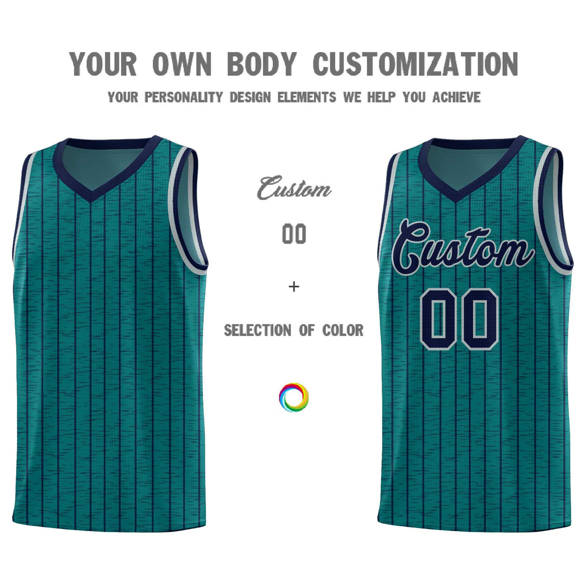 Custom Teal Custom Gray Pinstripe Retro Sets Uniform Basketball Jersey