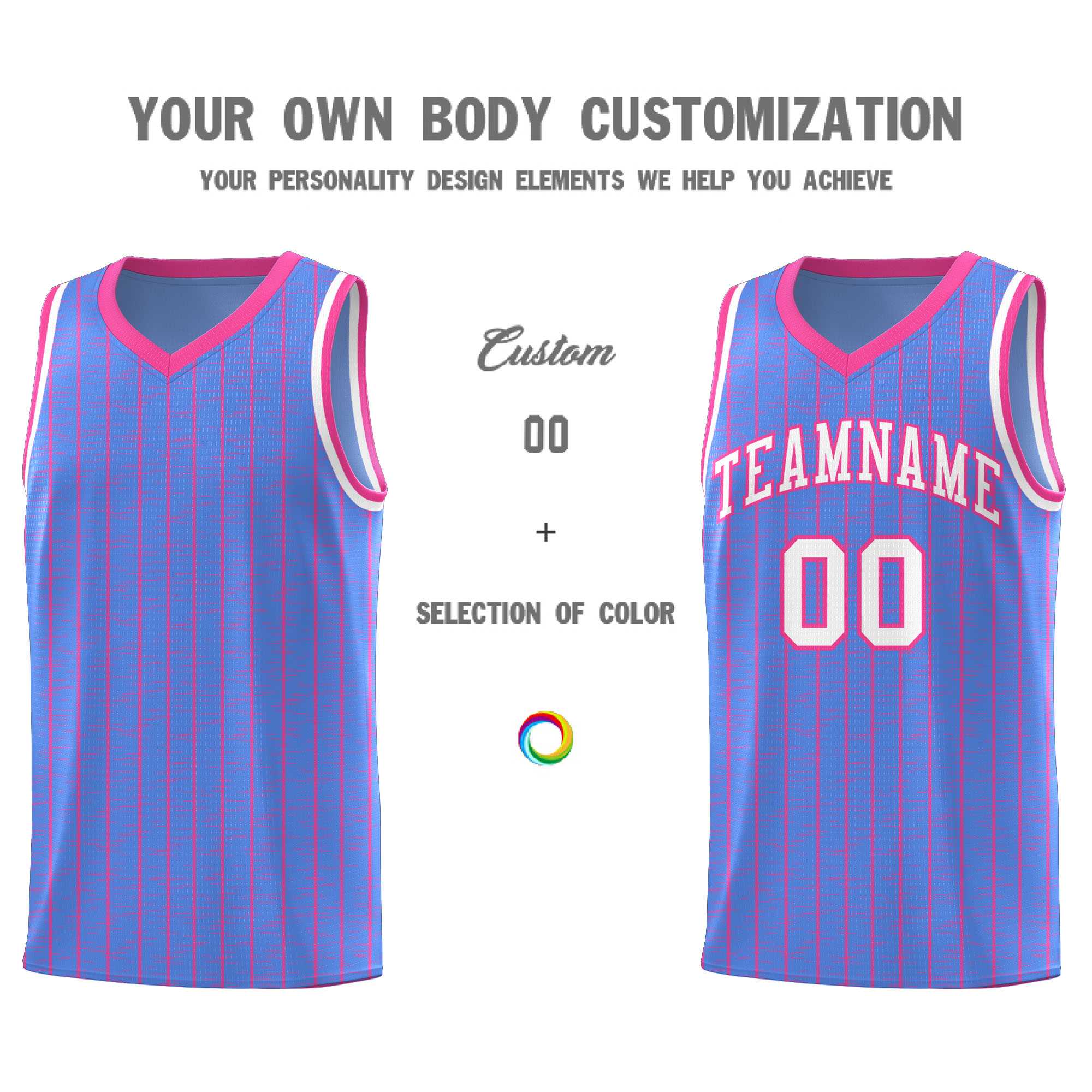 Custom Light Blue Custom Gray Pinstripe Retro Sets Uniform Basketball Jersey