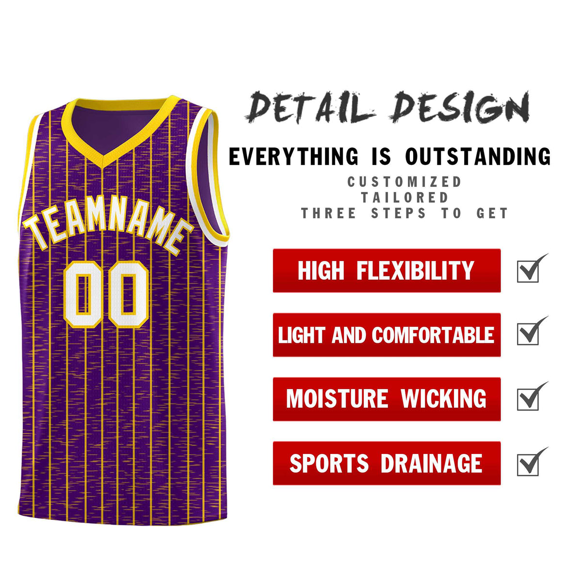 Custom Purple Custom Gray Pinstripe Retro Sets Uniform Basketball Jersey