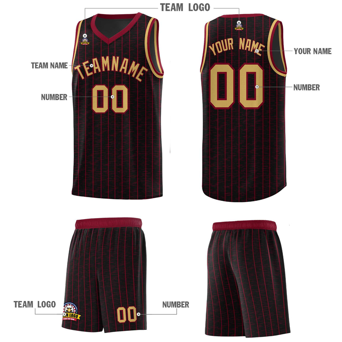 Custom Black Custom Gray Pinstripe Retro Sets Uniform Basketball Jersey