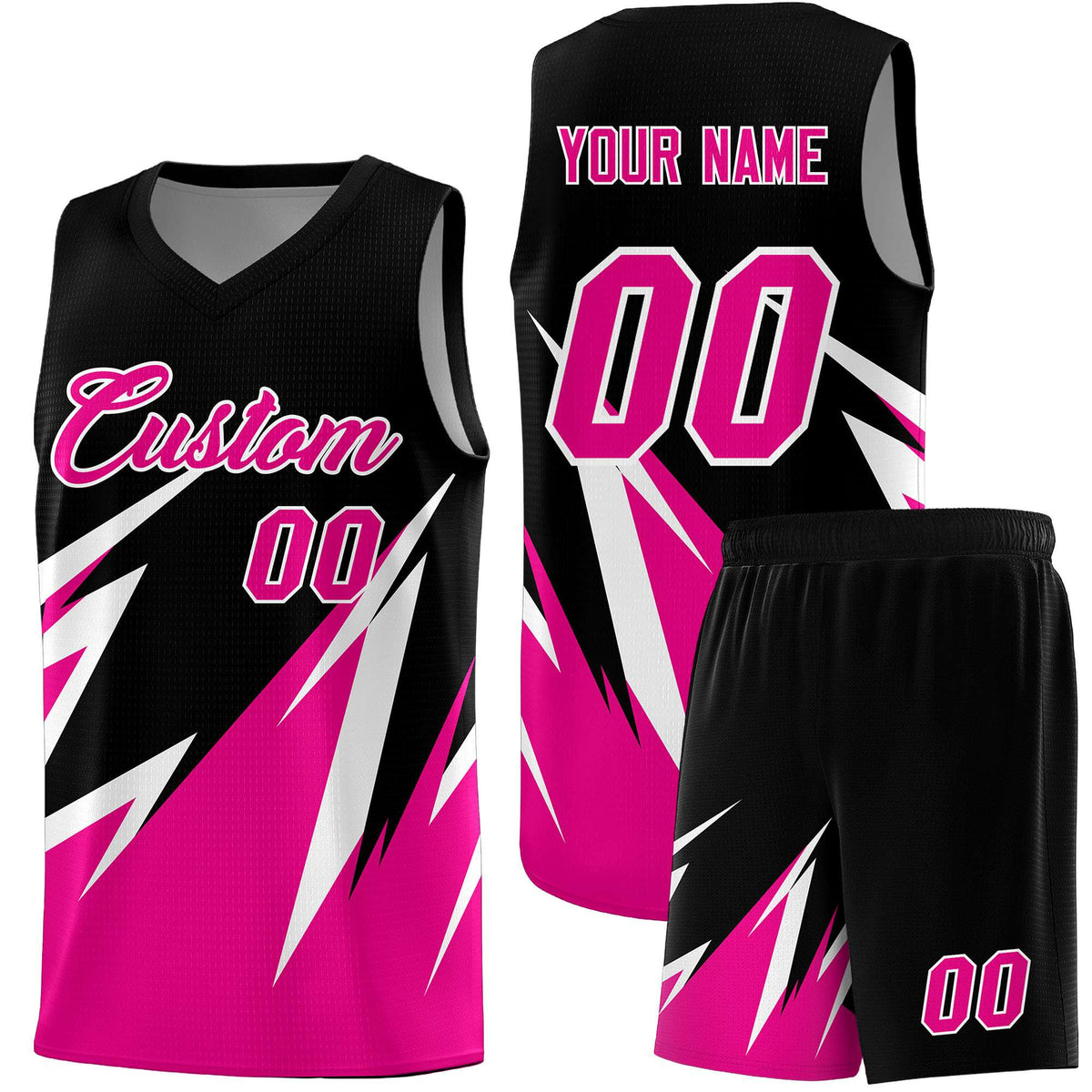 Custom Black Abstract Mountain Pattern Sports Uniform Basketball Jersey