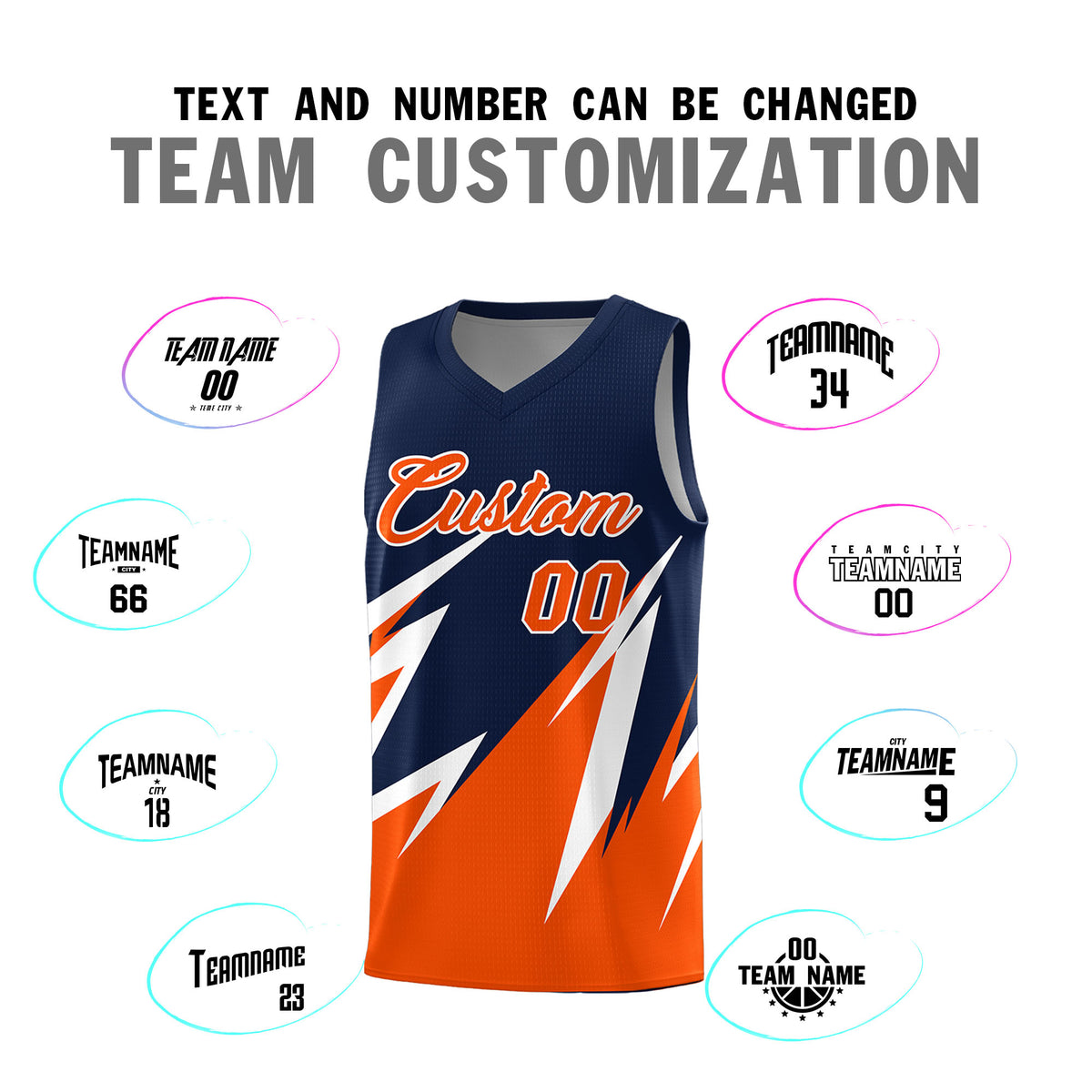 Custom Navy Abstract Mountain Pattern Sports Uniform Basketball Jersey