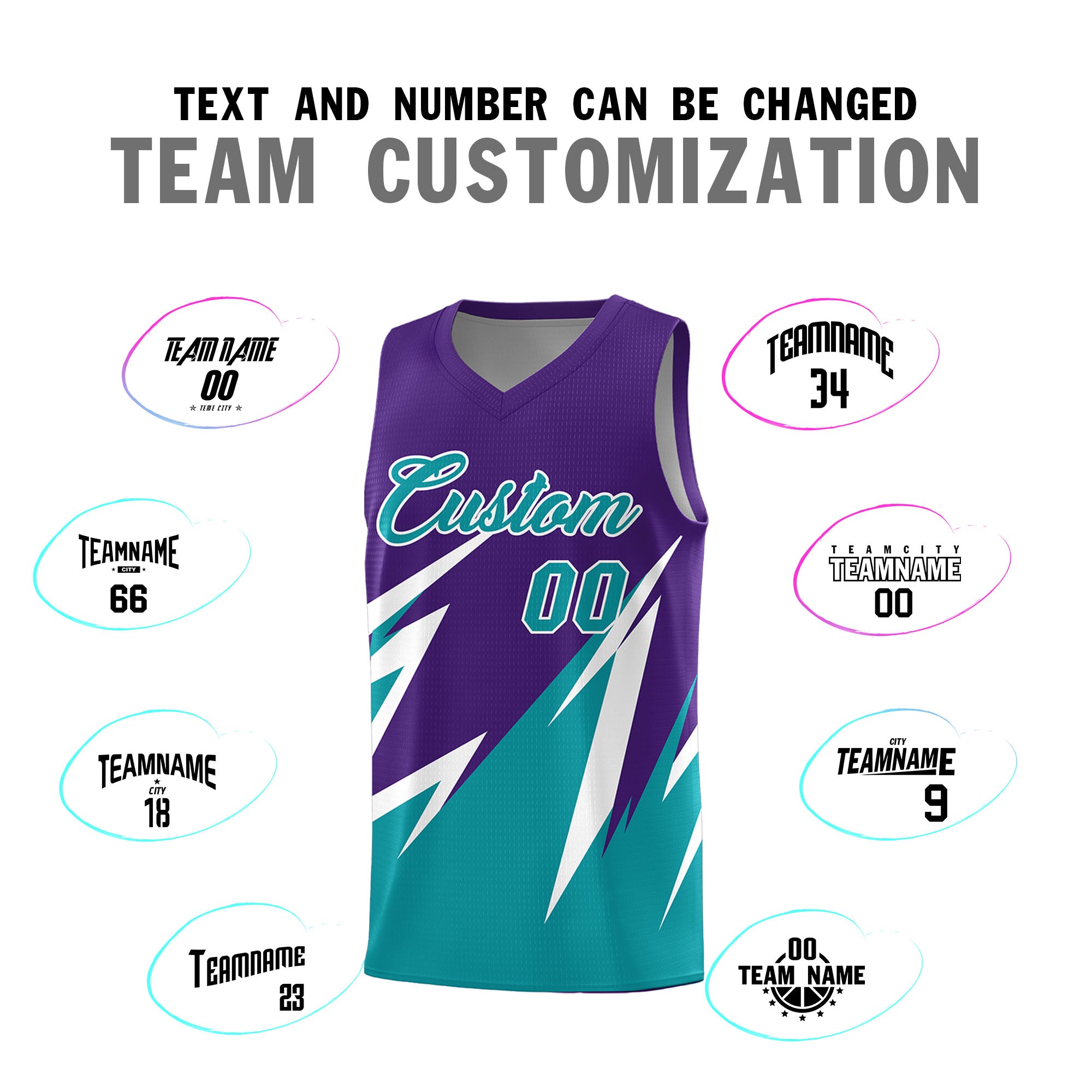 Custom Purple Abstract Mountain Pattern Sports Uniform Basketball Jersey