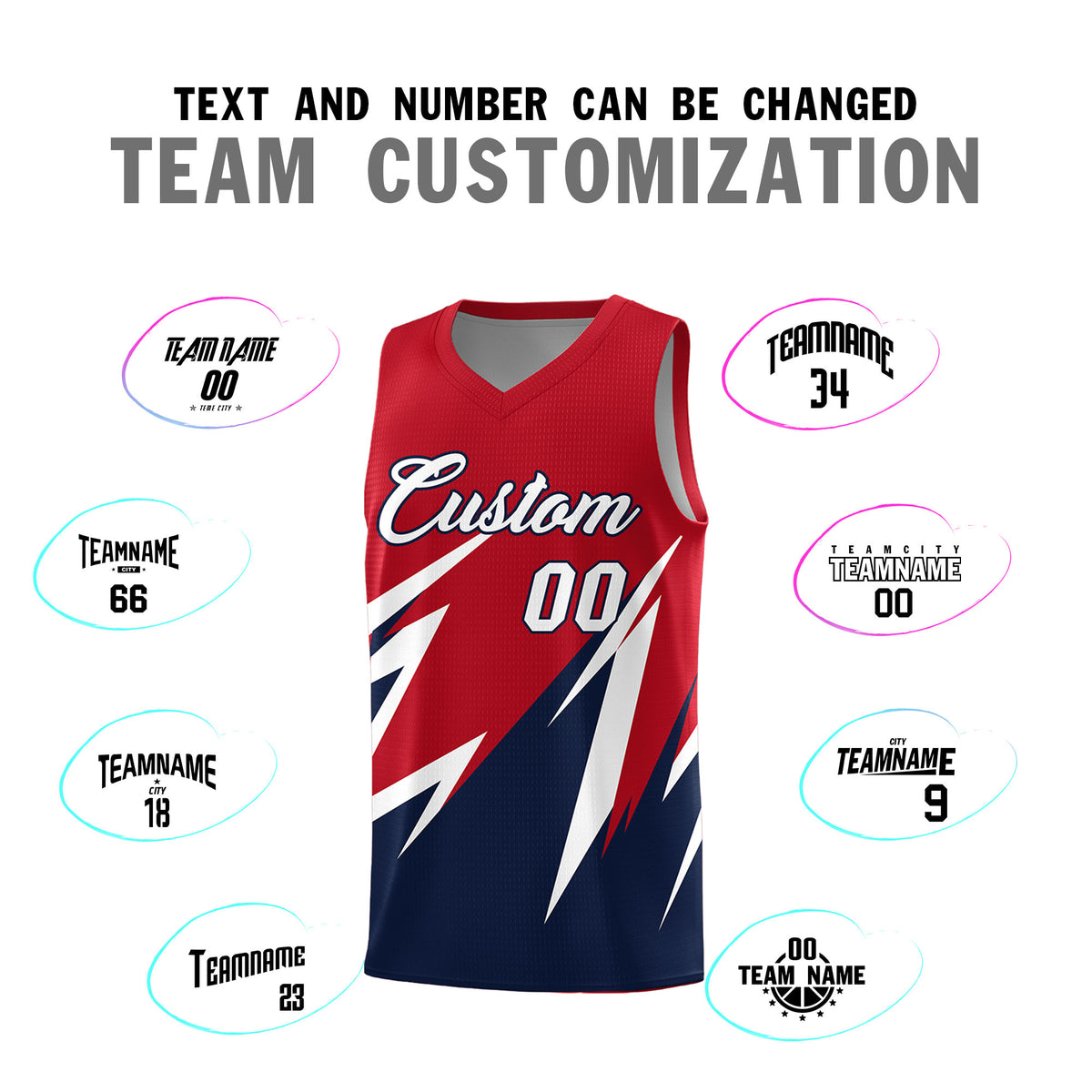 Custom Red Abstract Mountain Pattern Sports Uniform Basketball Jersey