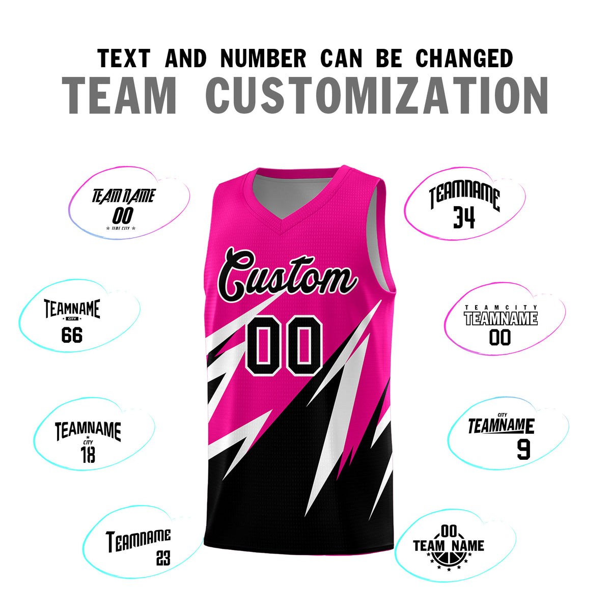 Custom Pink Abstract Mountain Pattern Sports Uniform Basketball Jersey