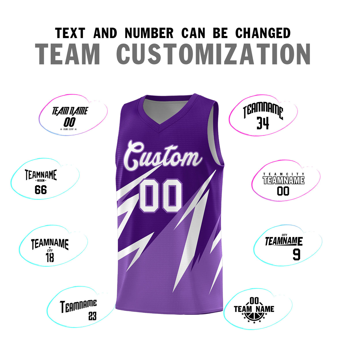 Custom Purple Abstract Mountain Pattern Sports Uniform Basketball Jersey