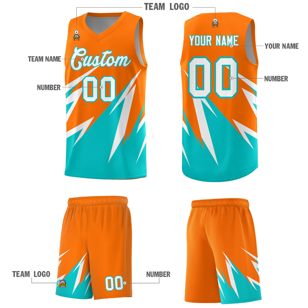 Custom Orange Abstract Mountain Pattern Sports Uniform Basketball Jersey