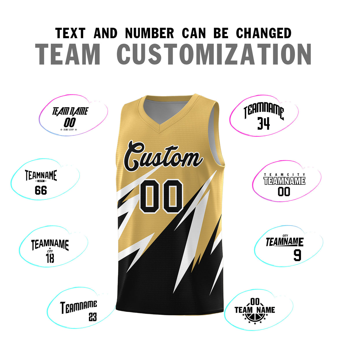 Custom Old Gold Abstract Mountain Pattern Sports Uniform Basketball Jersey