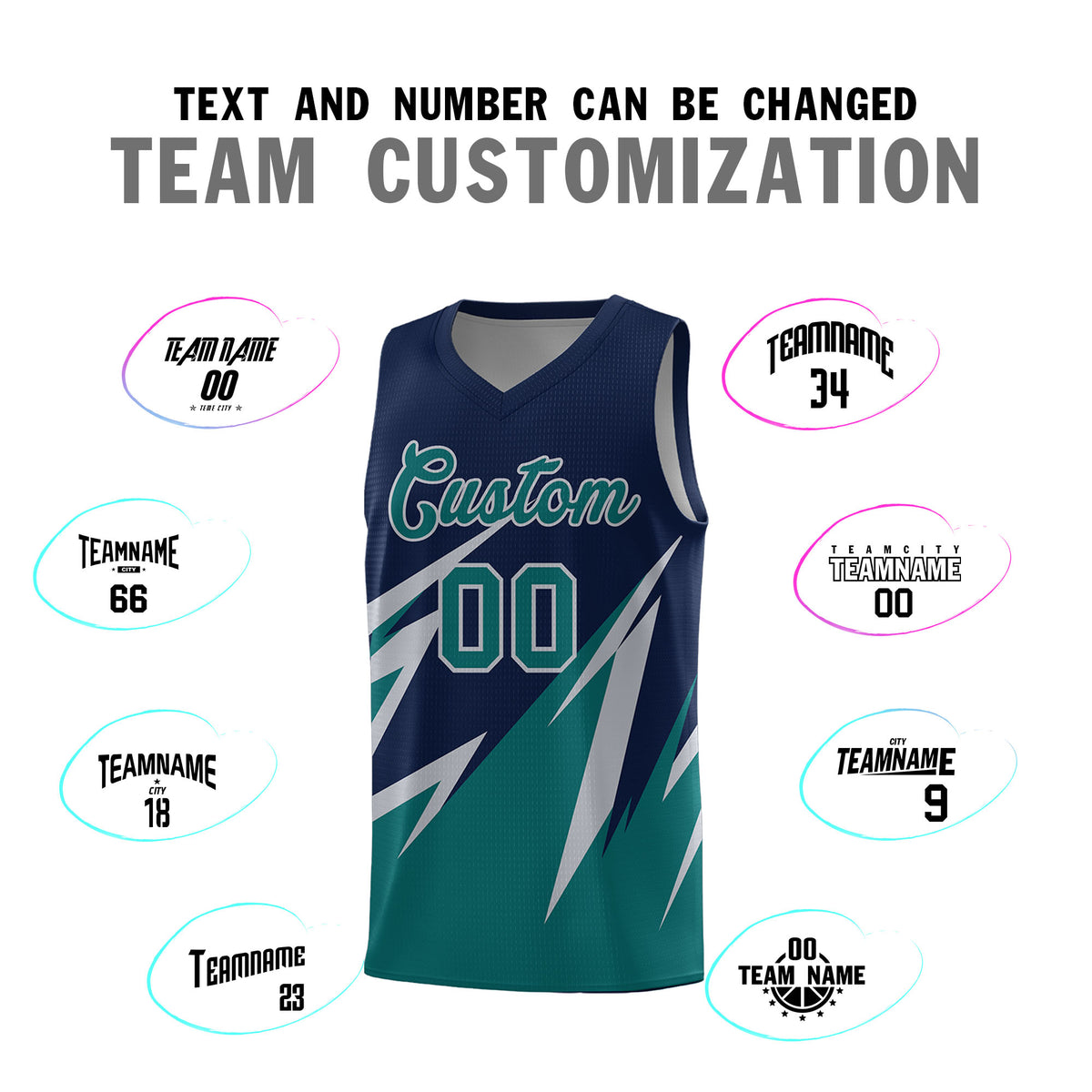 Custom Navy Abstract Mountain Pattern Sports Uniform Basketball Jersey