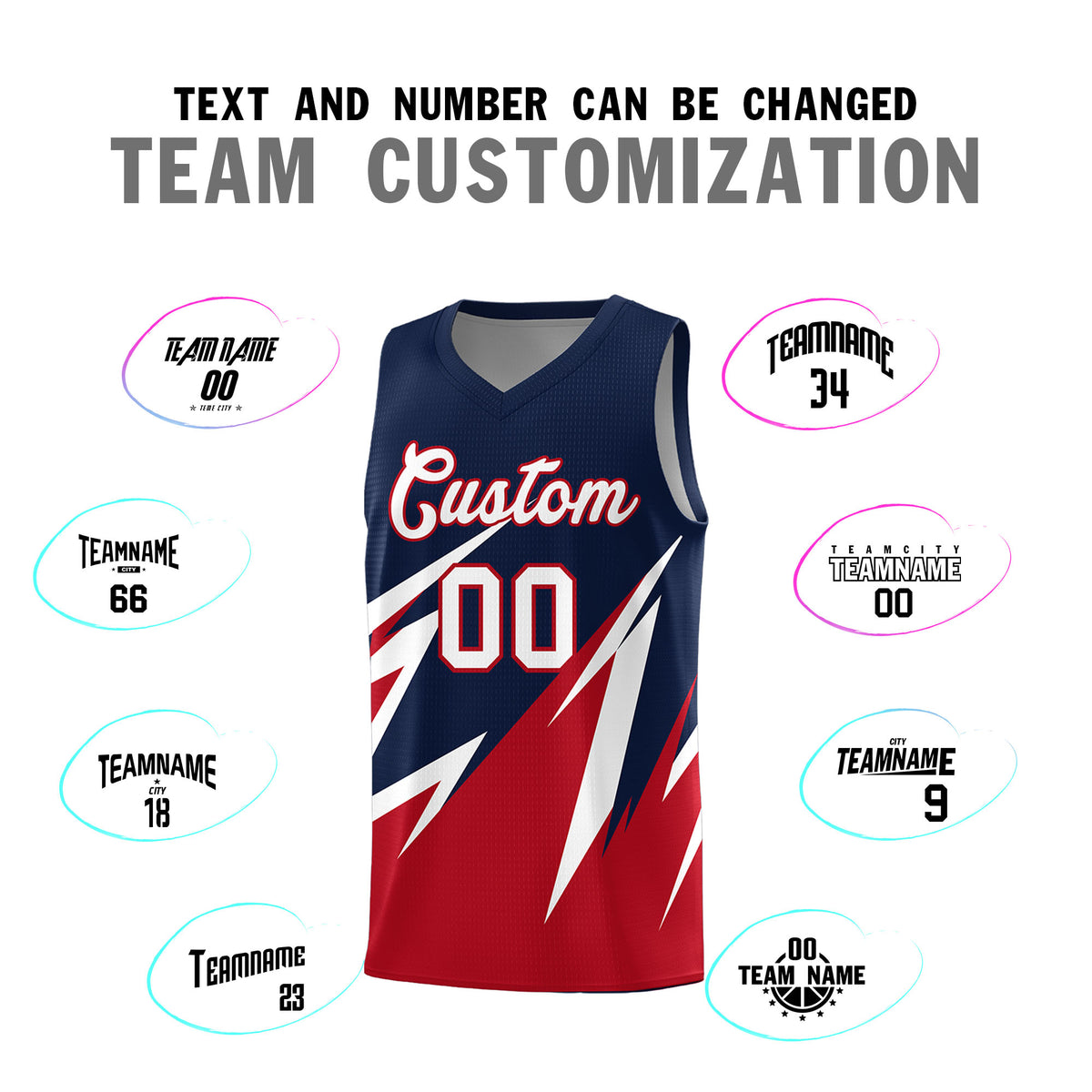 Custom Navy Abstract Mountain Pattern Sports Uniform Basketball Jersey