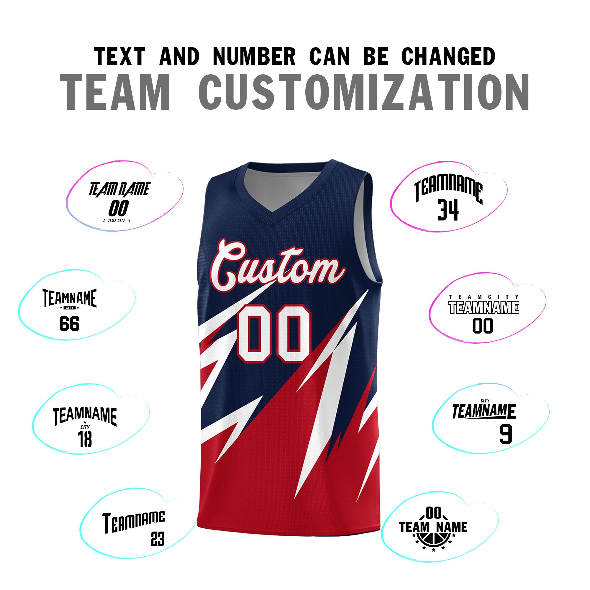 Custom Navy Abstract Mountain Pattern Sports Uniform Basketball Jersey
